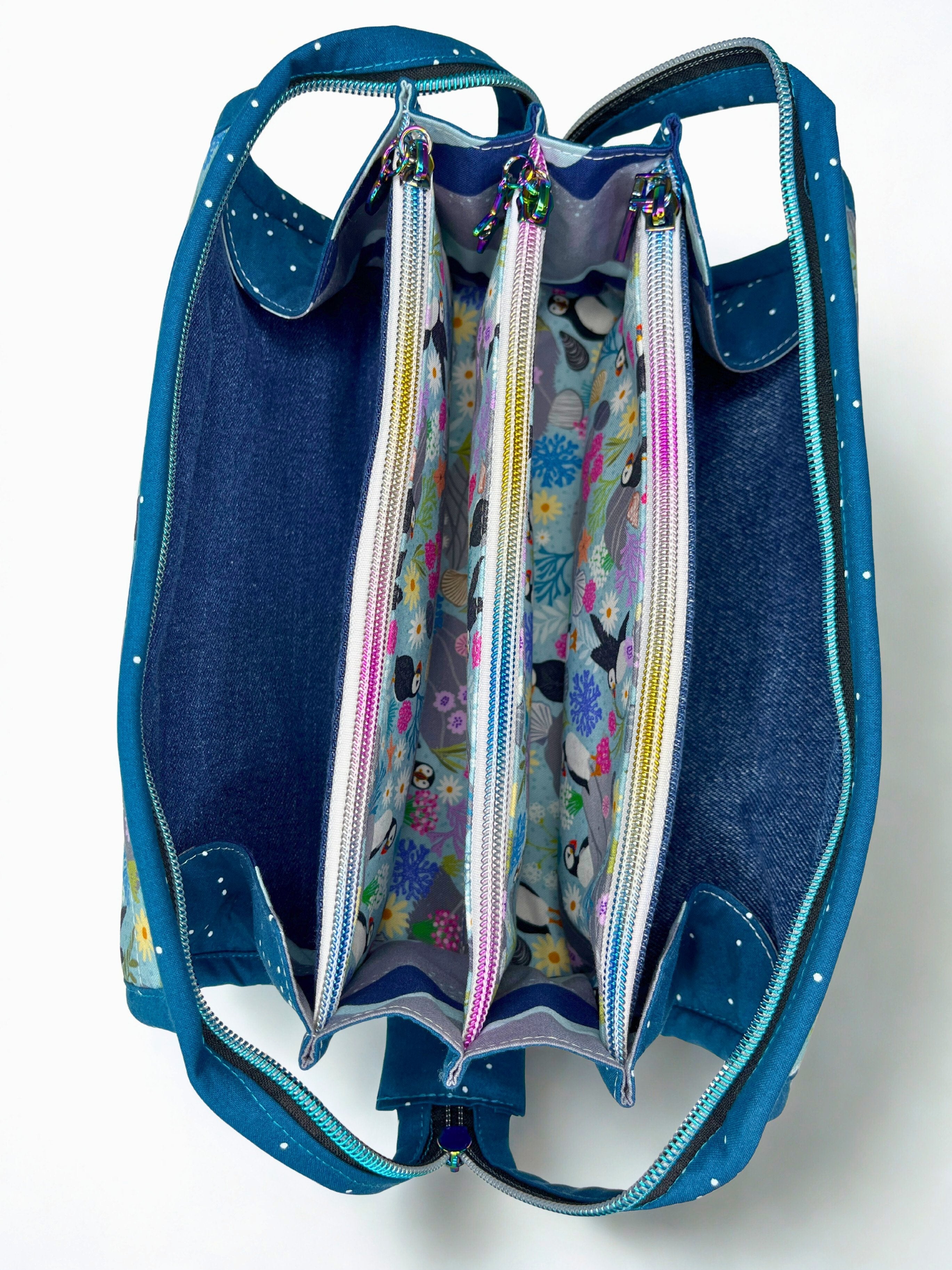 Sew Together Bag | Teal Blue Puffin | Craft Organisation - Uphouse Crafts