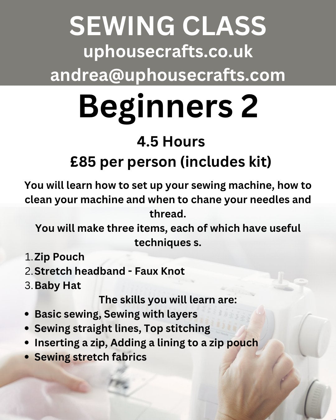 Sewing Classes @ Uphouse Crafts - Uphouse Crafts