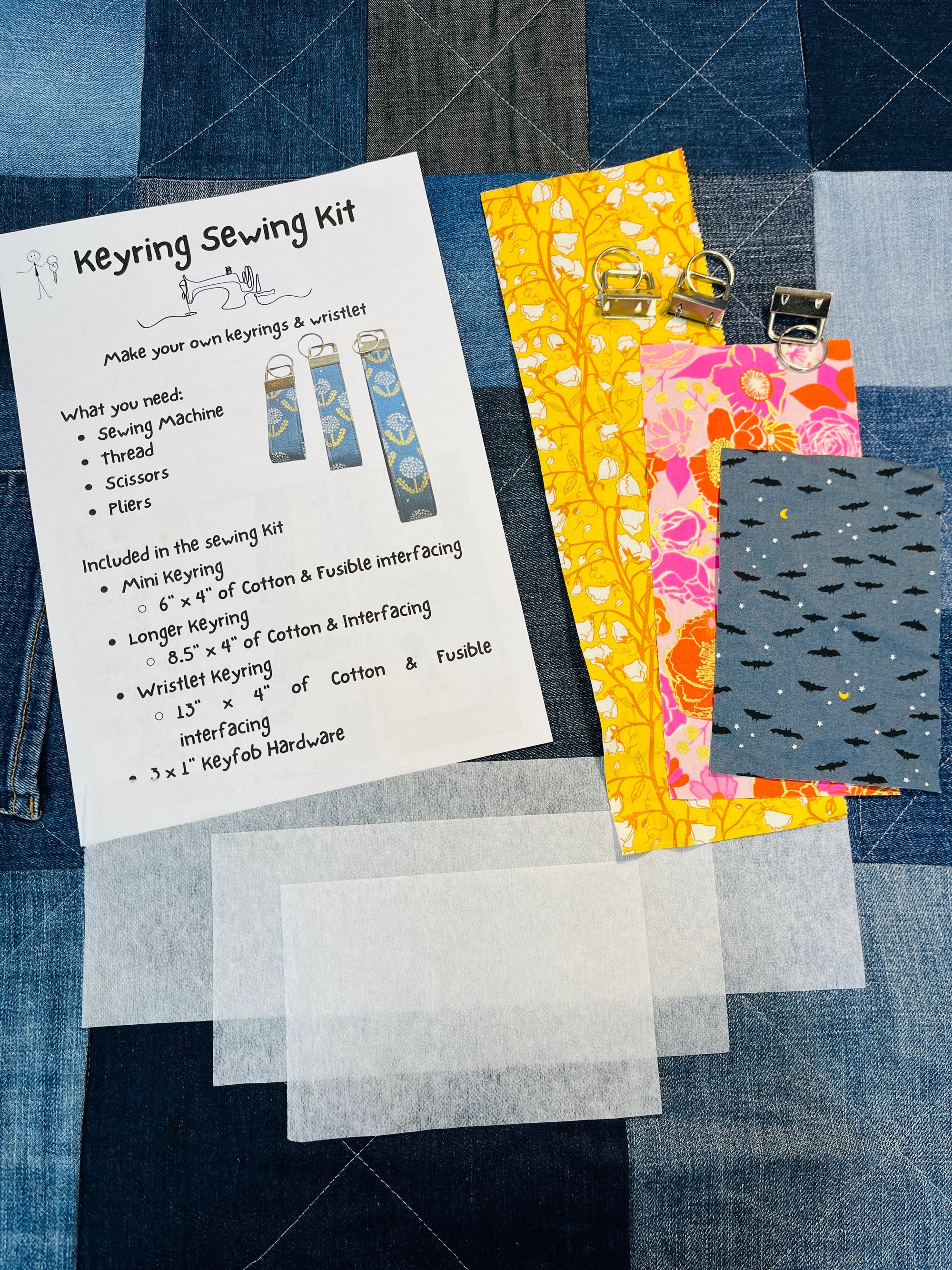 Sewing Kit - Make your own Keyfobs & Wristlet - Uphouse Crafts