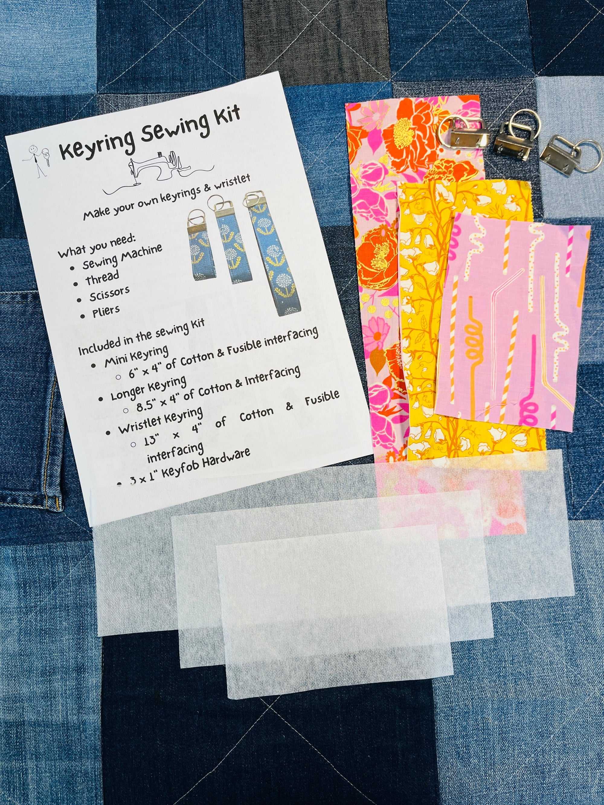Sewing Kit - Make your own Keyfobs & Wristlet - Uphouse Crafts