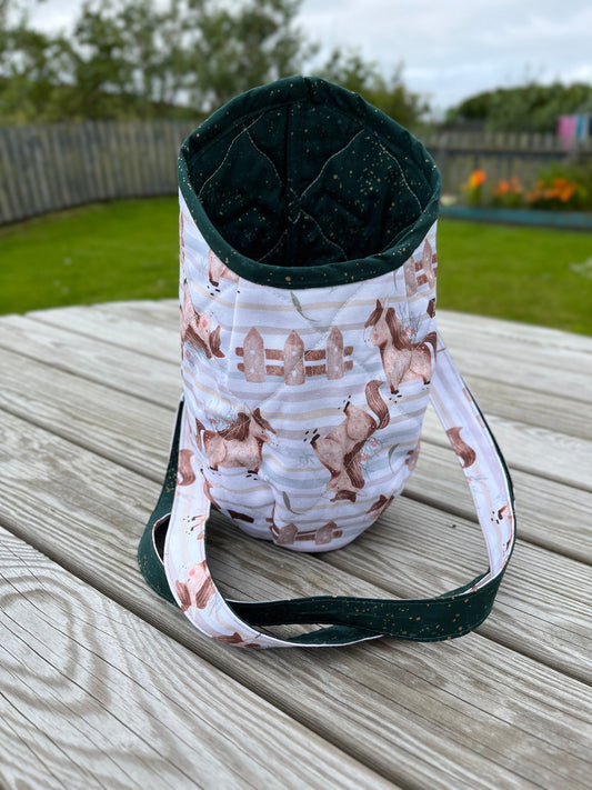 Shetland Pony Clothes Peg Bag, Wearable Peg Bag, Cream Green - Uphouse Crafts