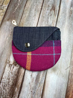Shetland Summer Heather Tweed Round Wing Zip Purse