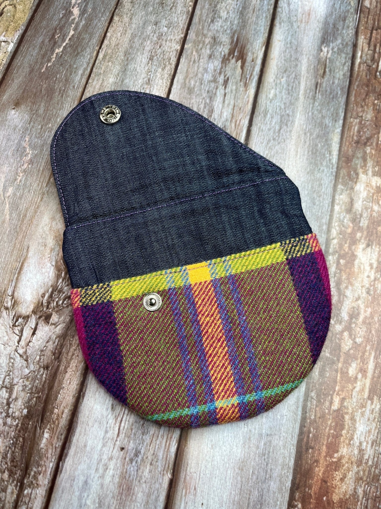 Shetland Summer Heather Tweed Round Wing Zip Purse