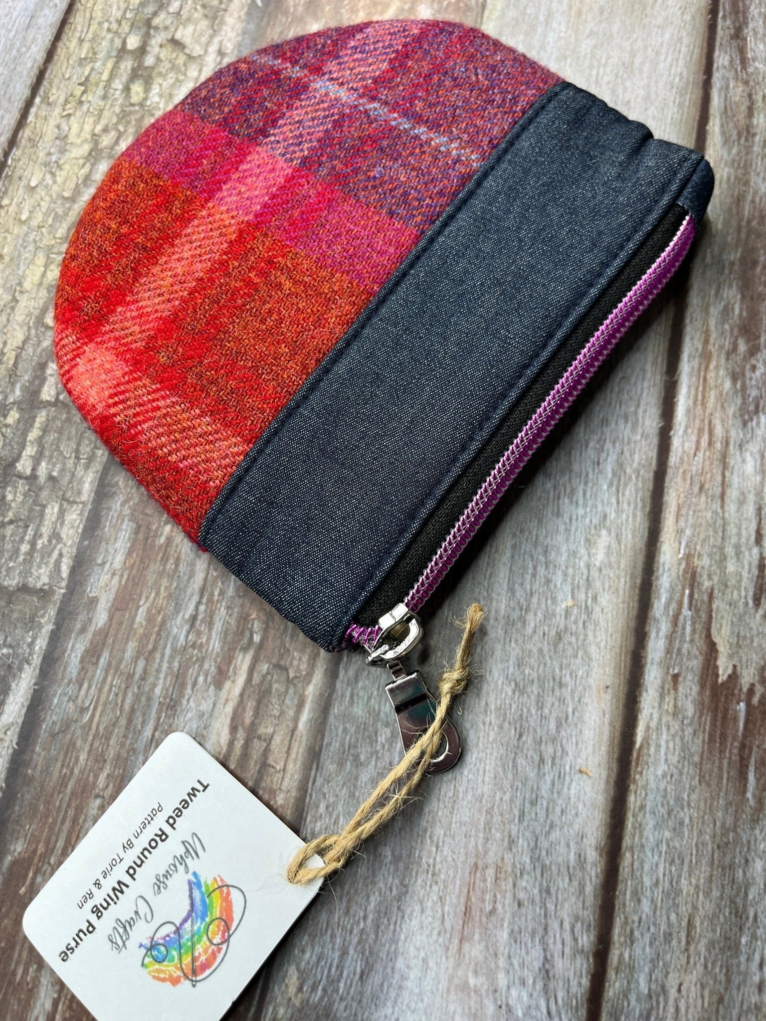 Shetland Sunset Tweed Round Wing Zip Purse - Uphouse Crafts