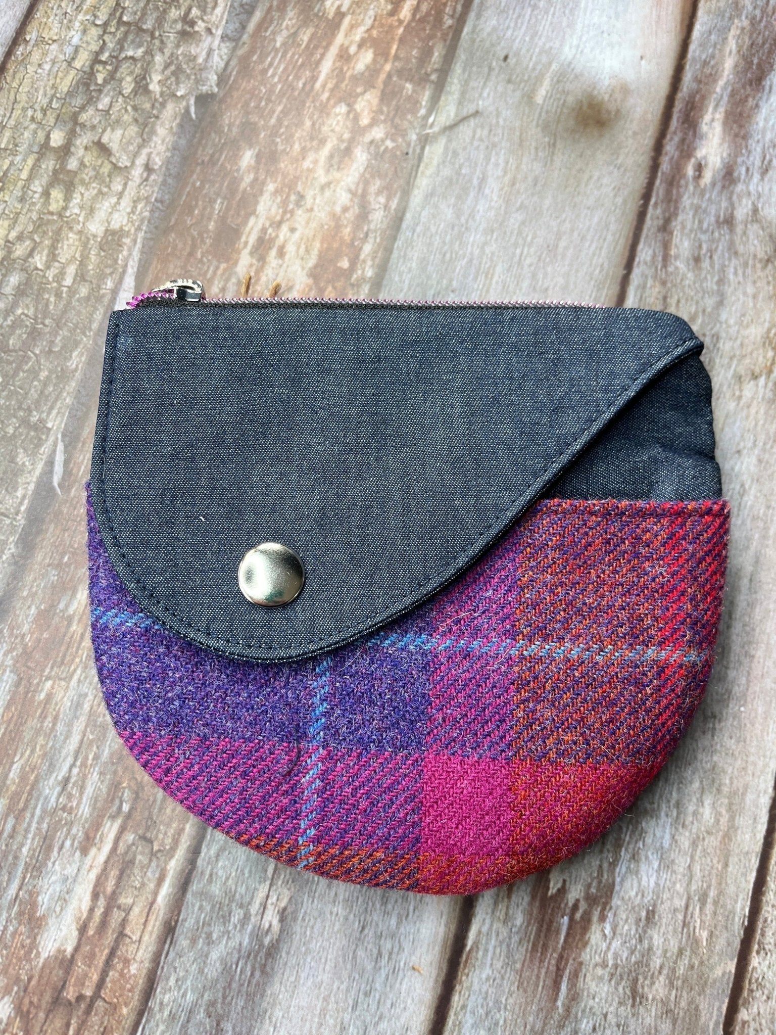 Shetland Sunset Tweed Round Wing Zip Purse - Uphouse Crafts