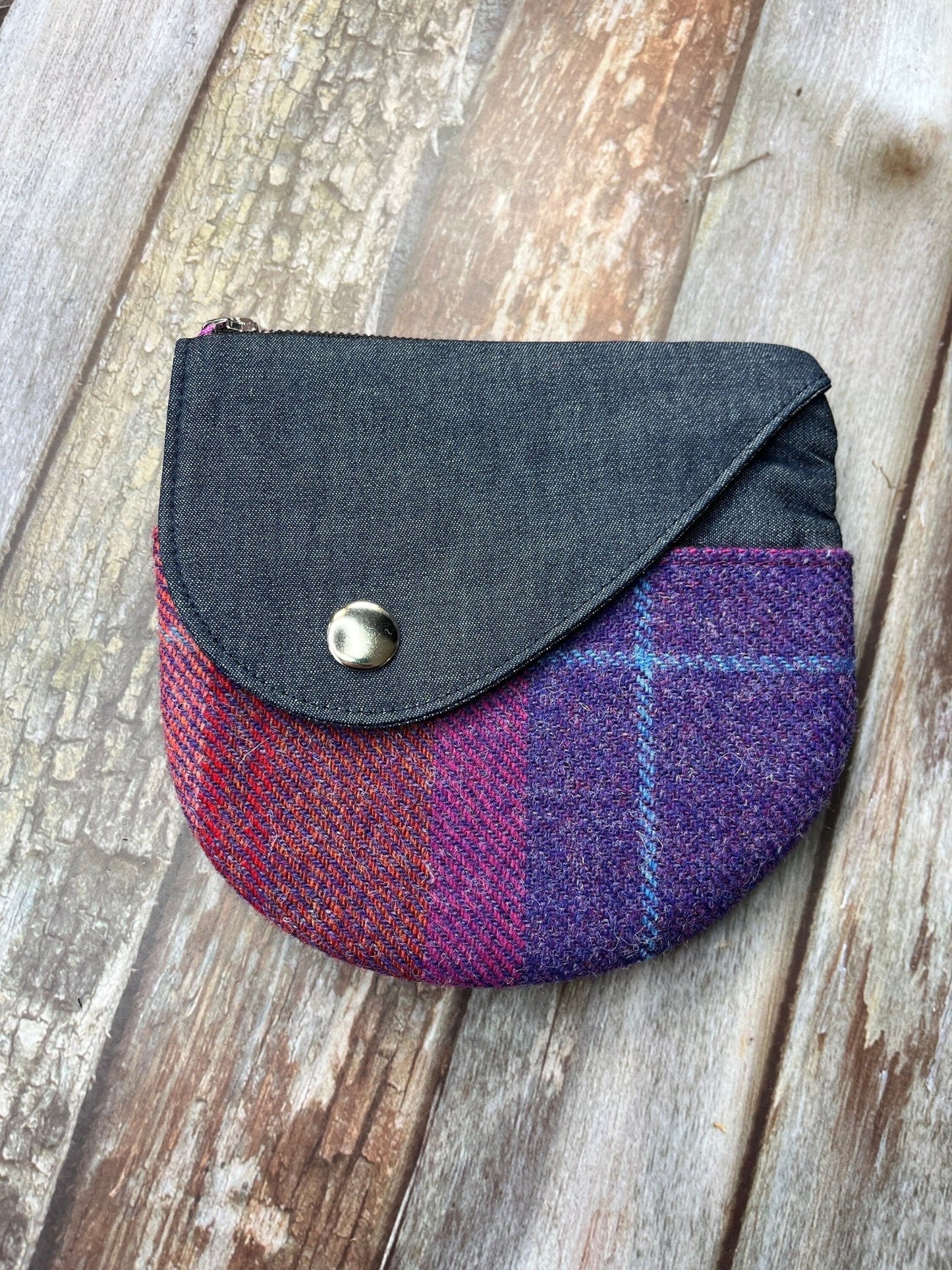 Shetland Sunset Tweed Round Wing Zip Purse - Uphouse Crafts