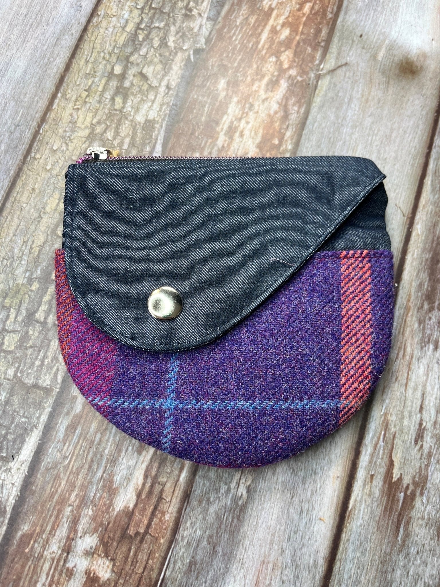 Shetland Sunset Tweed Round Wing Zip Purse - Uphouse Crafts