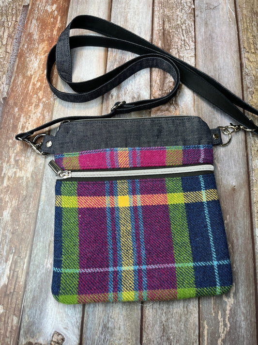 Shetland Winters Night Tweed Crossbody Bag - Uphouse Crafts