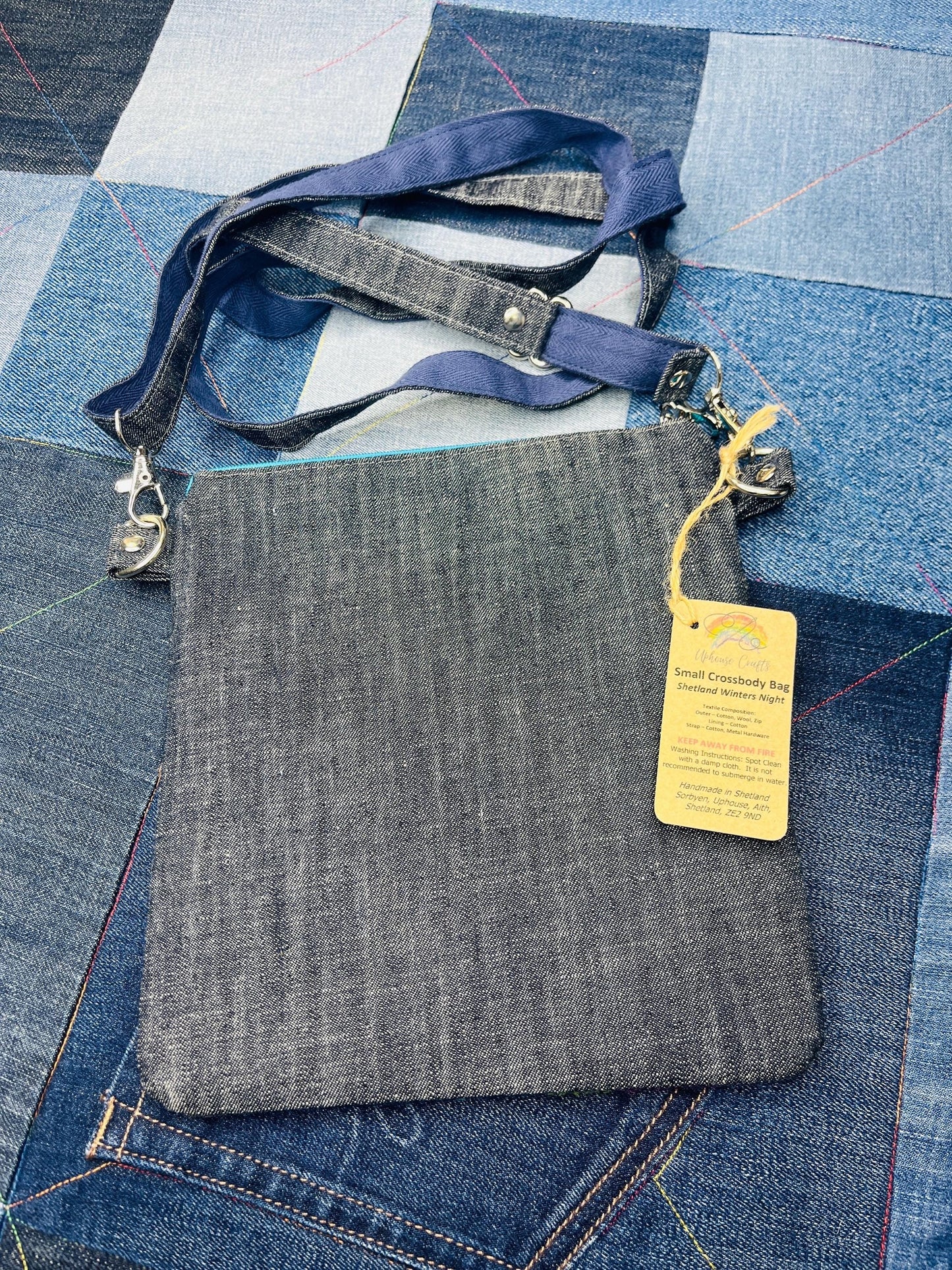 Shetland Winters Night Tweed Crossbody Bag and wallet - Uphouse Crafts