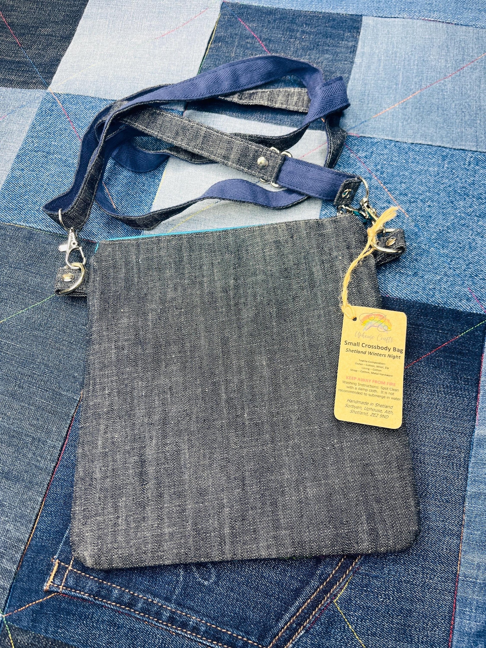 Shetland Winters Night Tweed Crossbody Bag and wallet - Uphouse Crafts