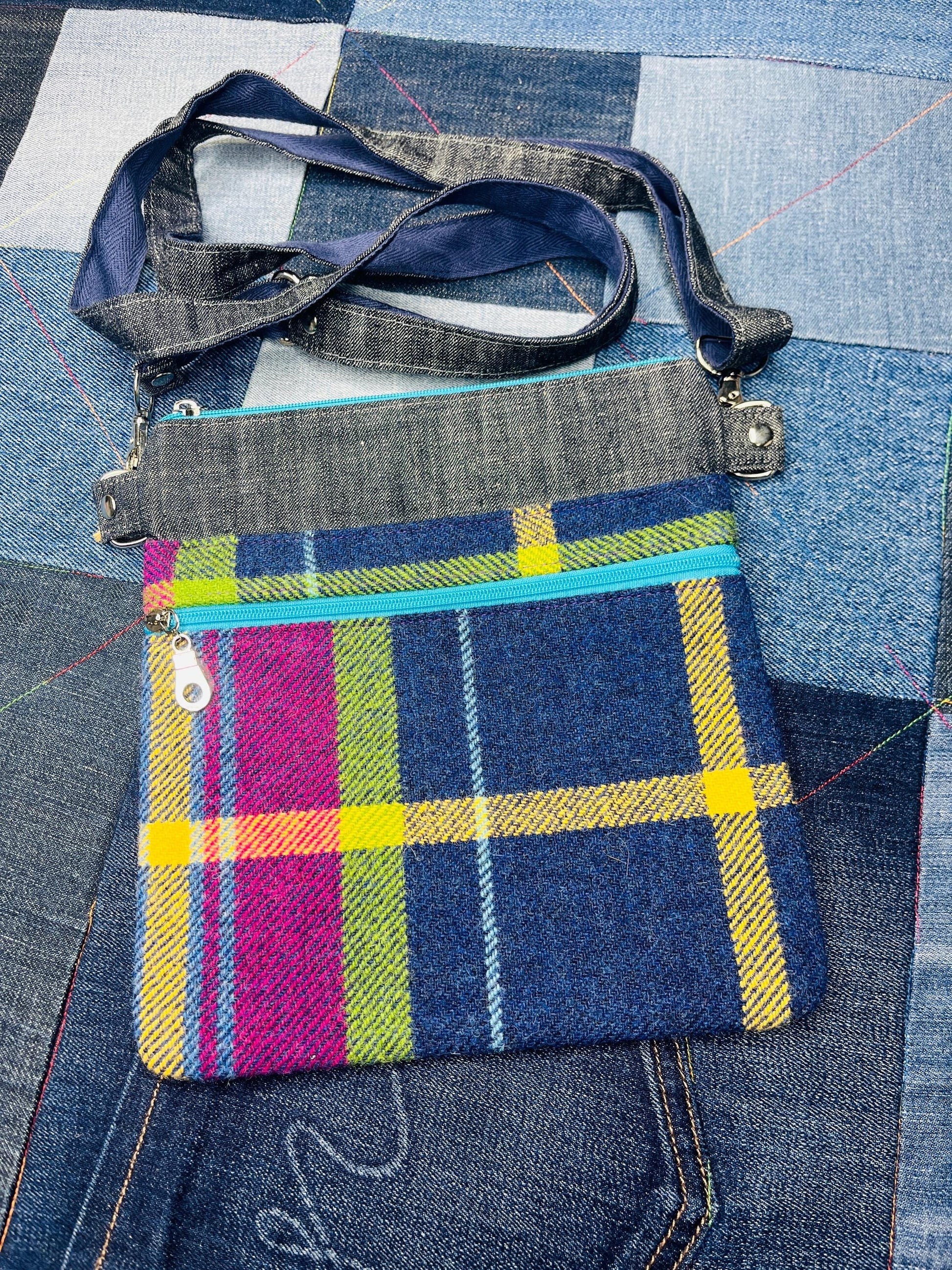 Shetland Winters Night Tweed Crossbody Bag and wallet - Uphouse Crafts