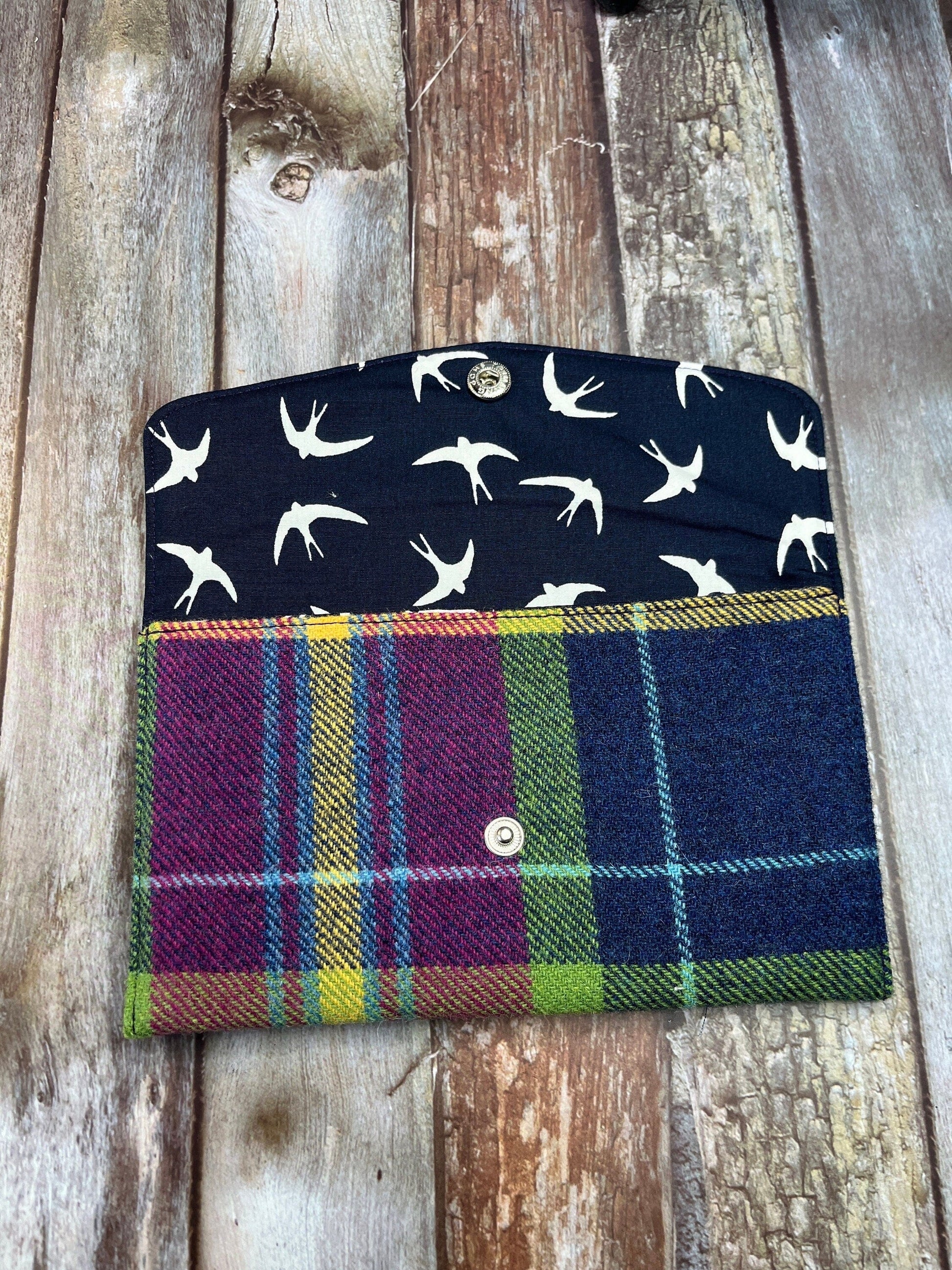 Shetland Winters Night Tweed Slim Purse | Patchwork Purse | Phone Clutch Wallet