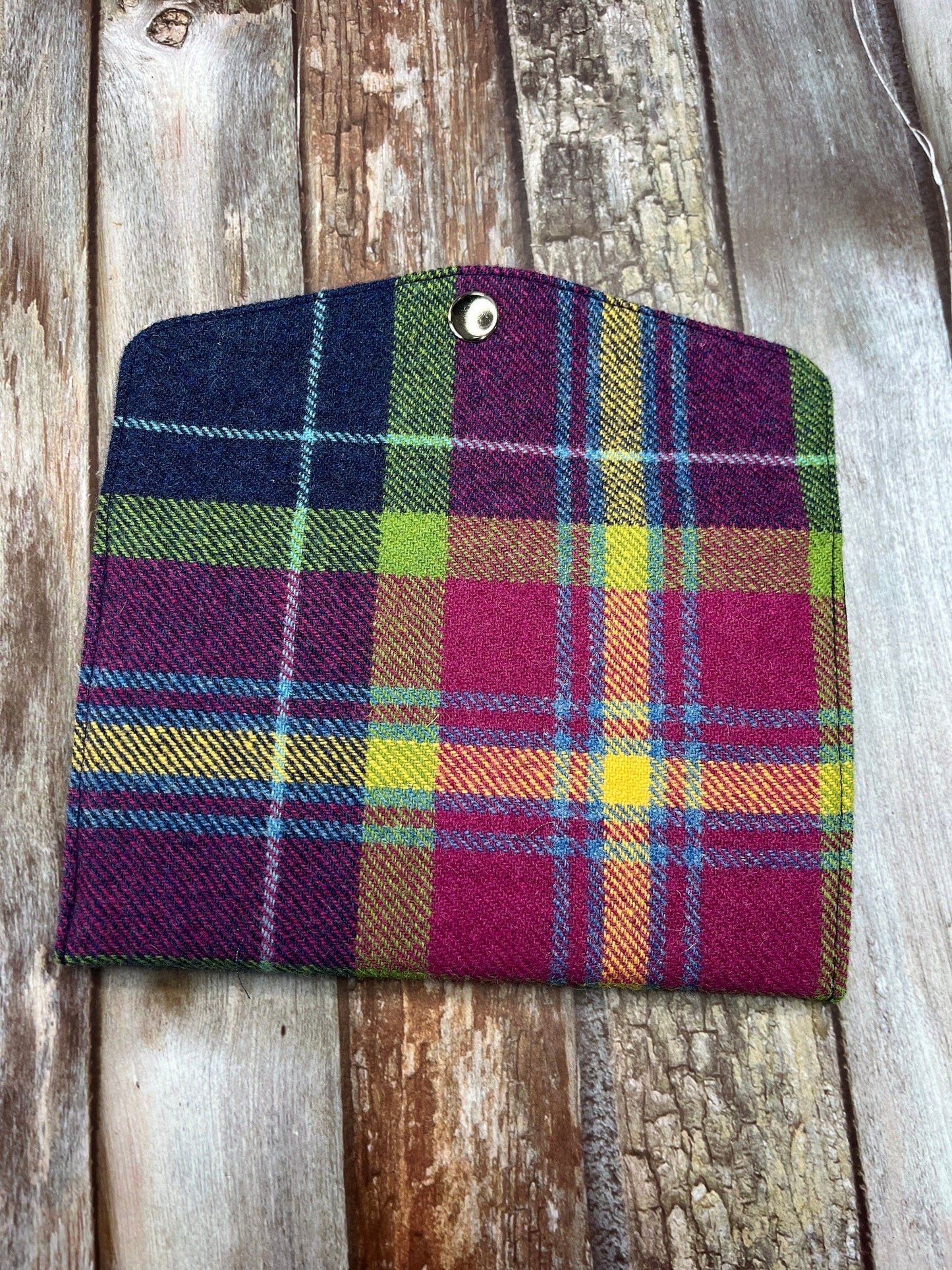 Shetland Winters Night Tweed Slim Purse | Patchwork Purse | Phone Clutch Wallet