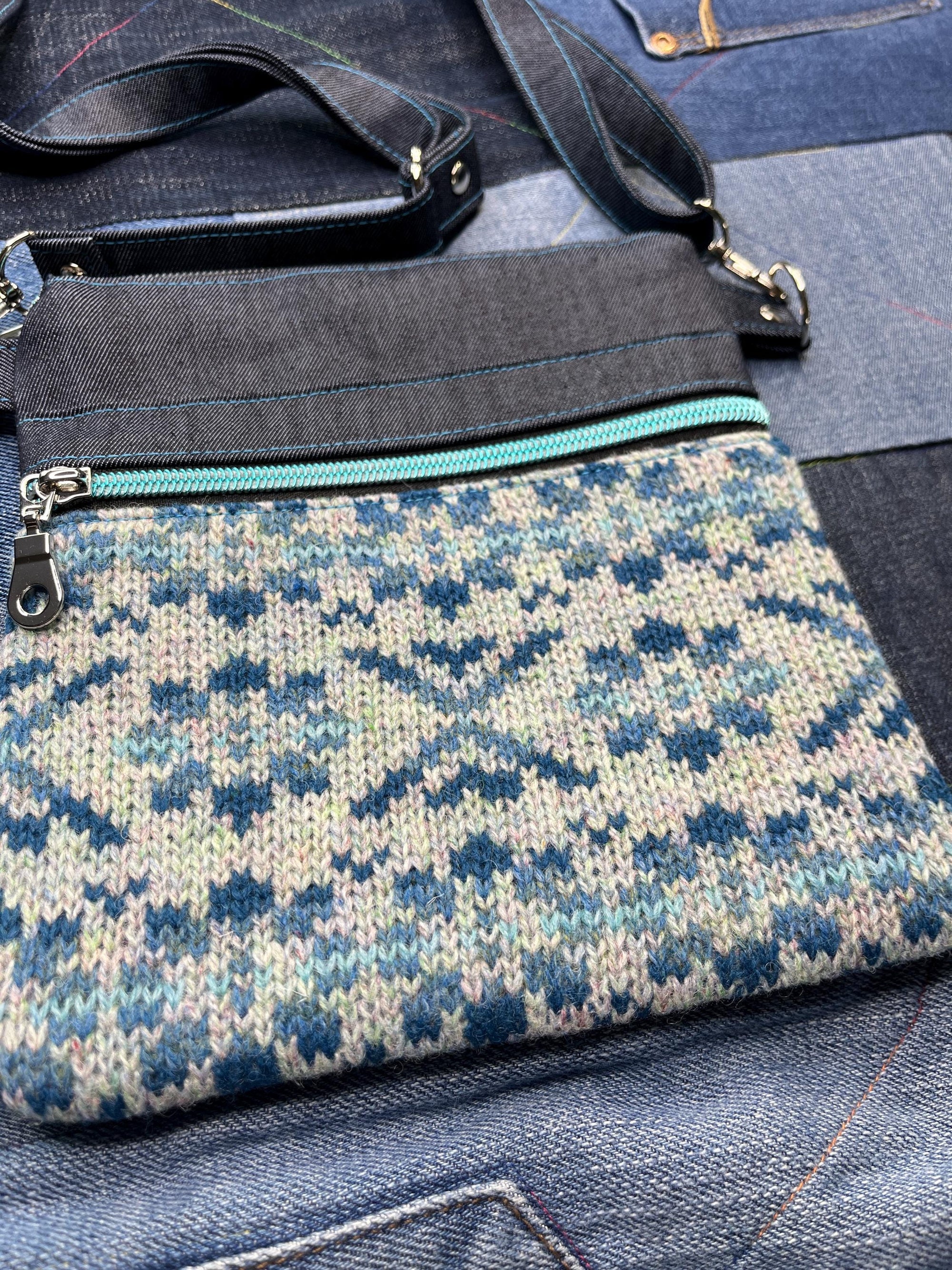 Shetland Wool Denim Crossbody Bag - Uphouse Crafts