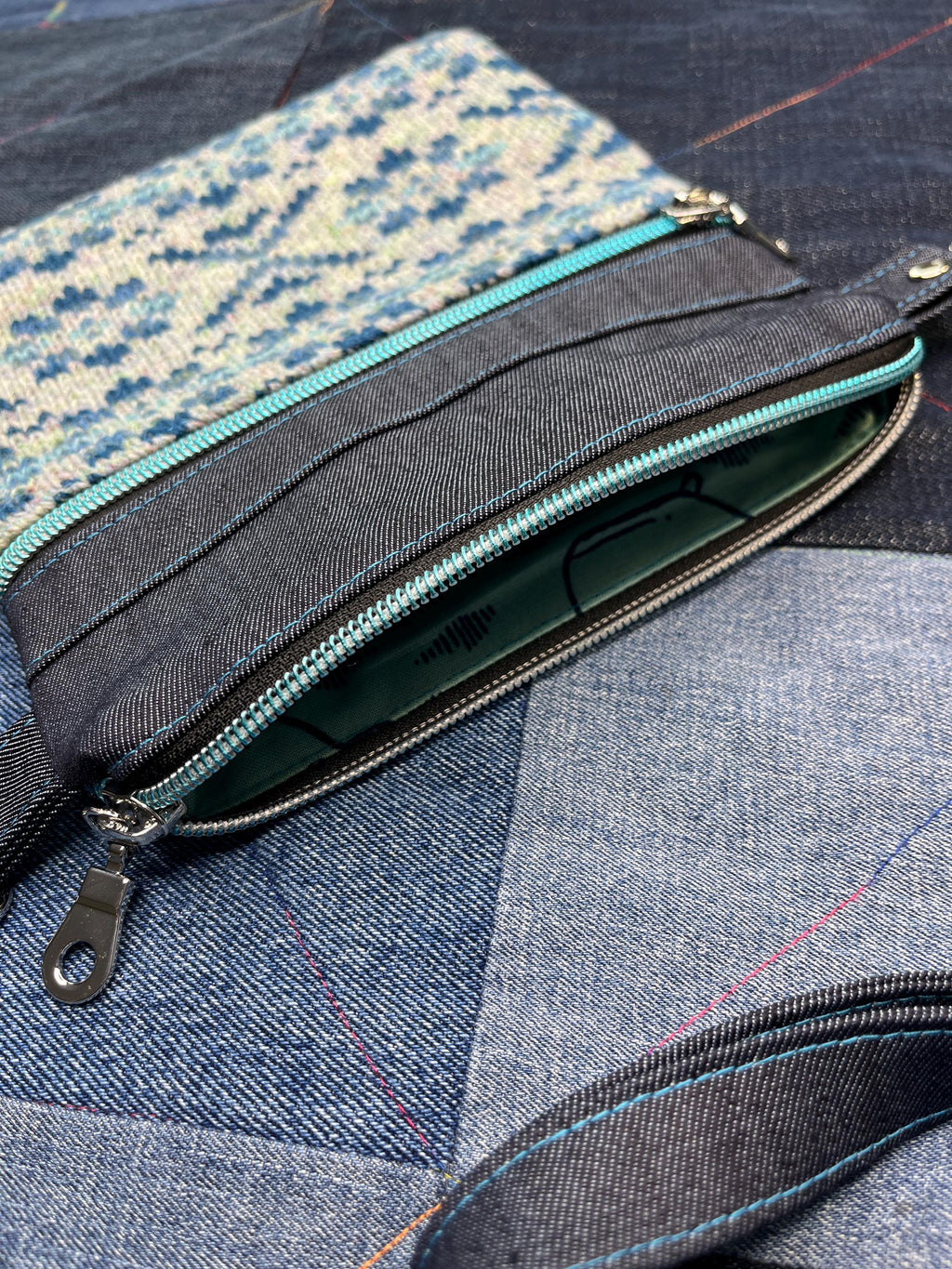 Shetland Wool Denim Crossbody Bag - Uphouse Crafts