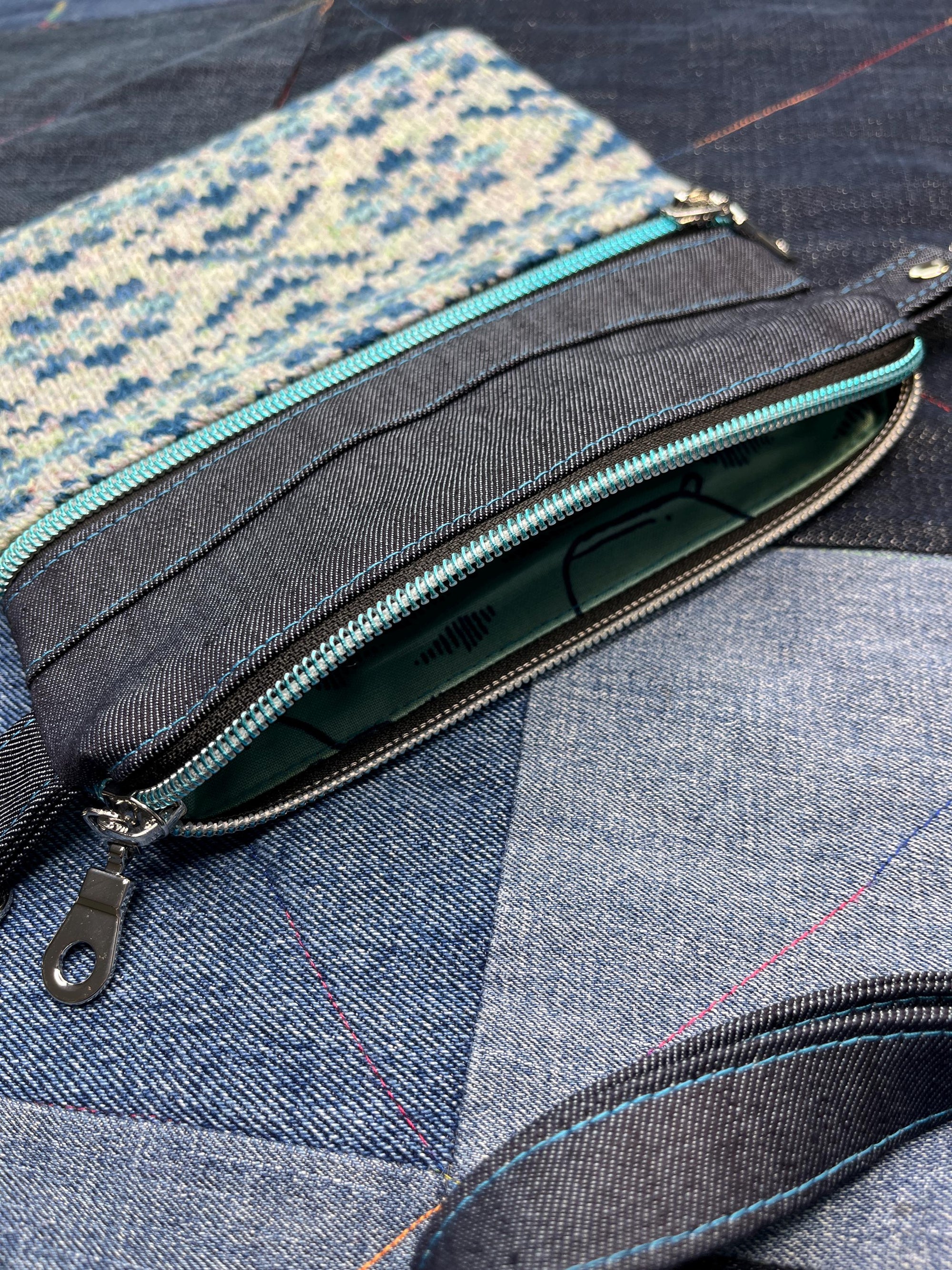 Shetland Wool Denim Crossbody Bag - Uphouse Crafts