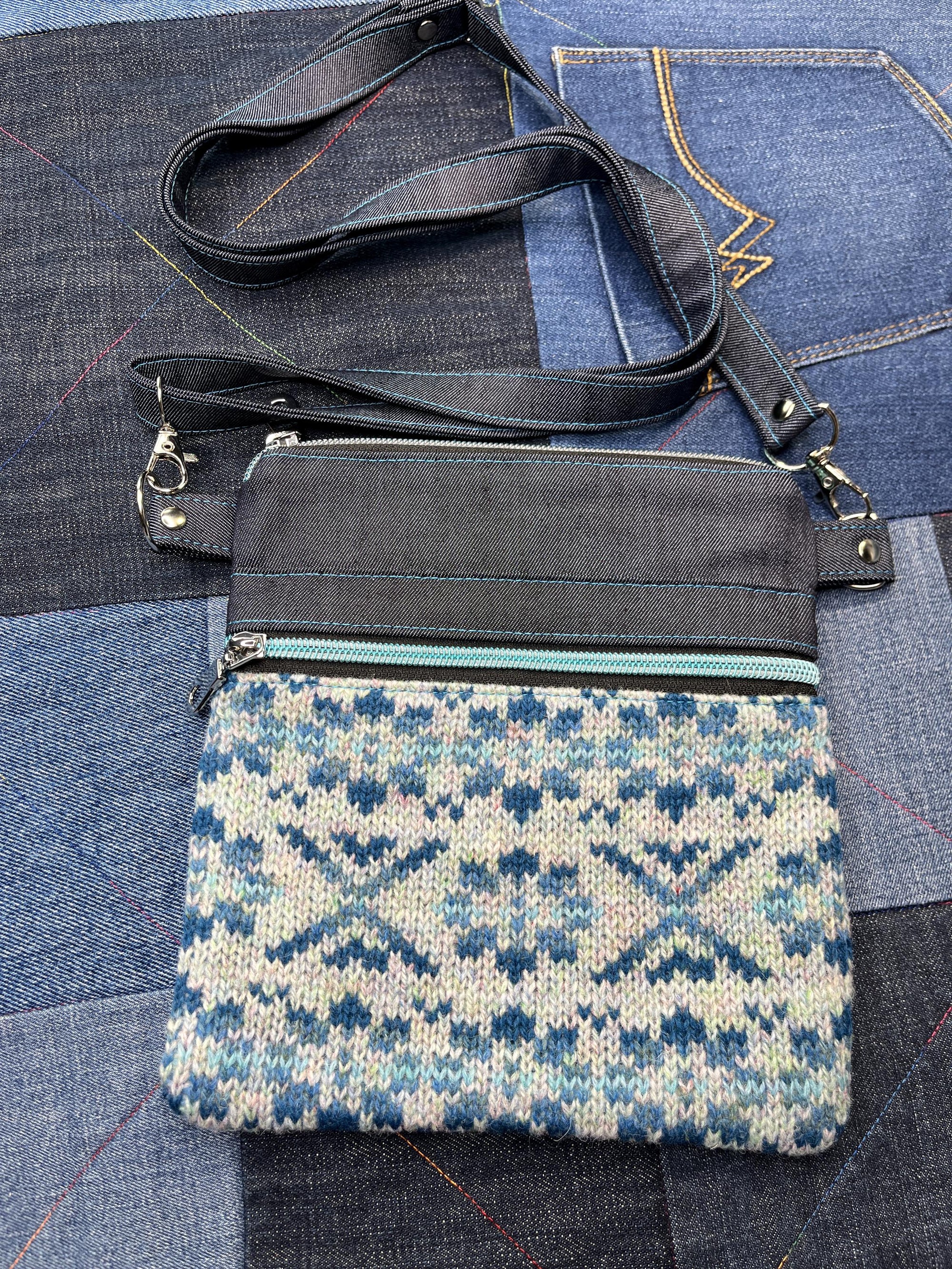 Shetland Wool Denim Crossbody Bag - Uphouse Crafts