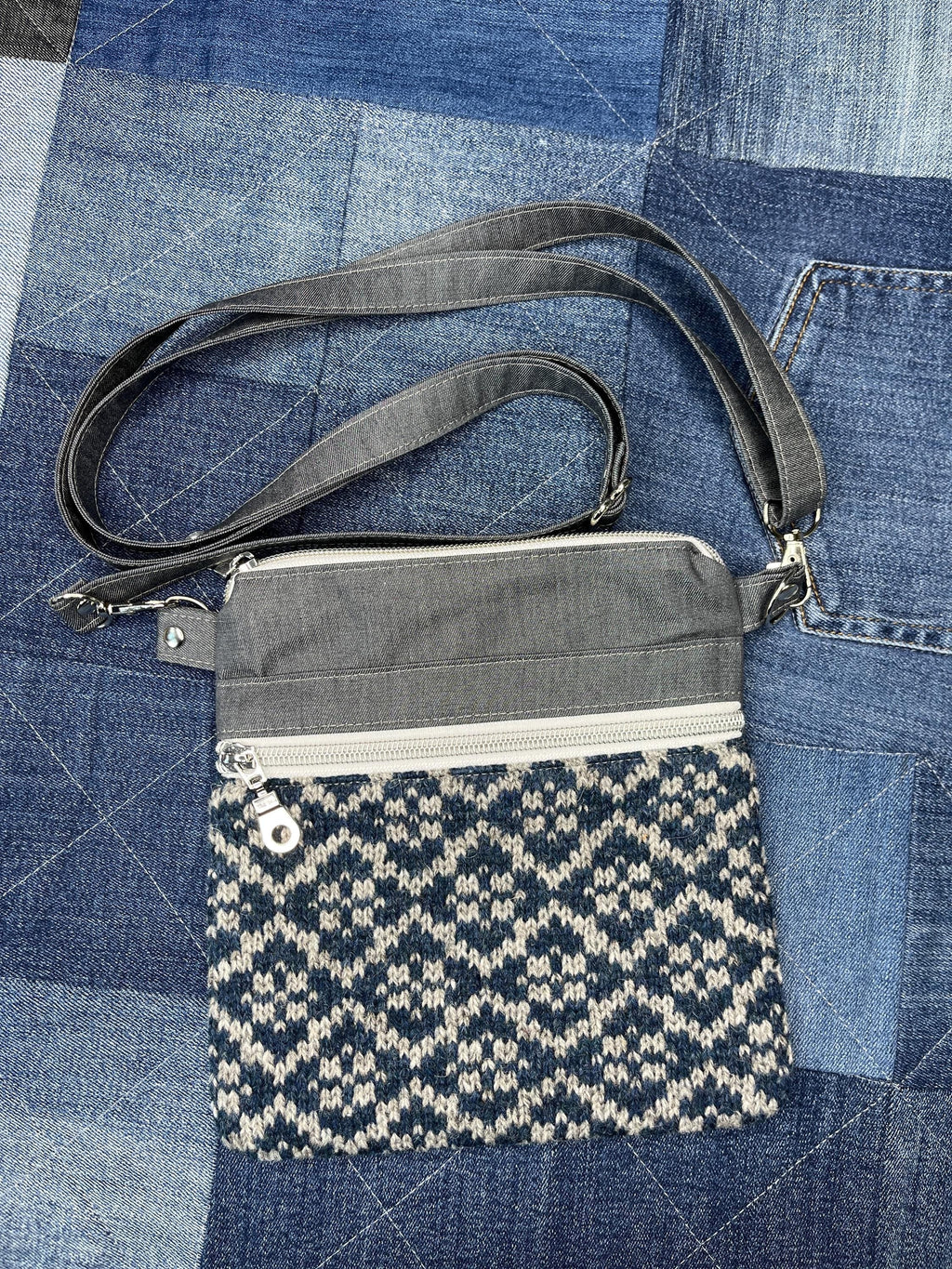 Shetland Wool Denim Crossbody Bag - Uphouse Crafts