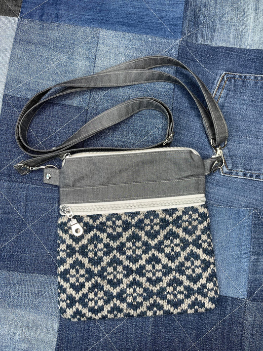 Shetland Wool Denim Crossbody Bag - Uphouse Crafts