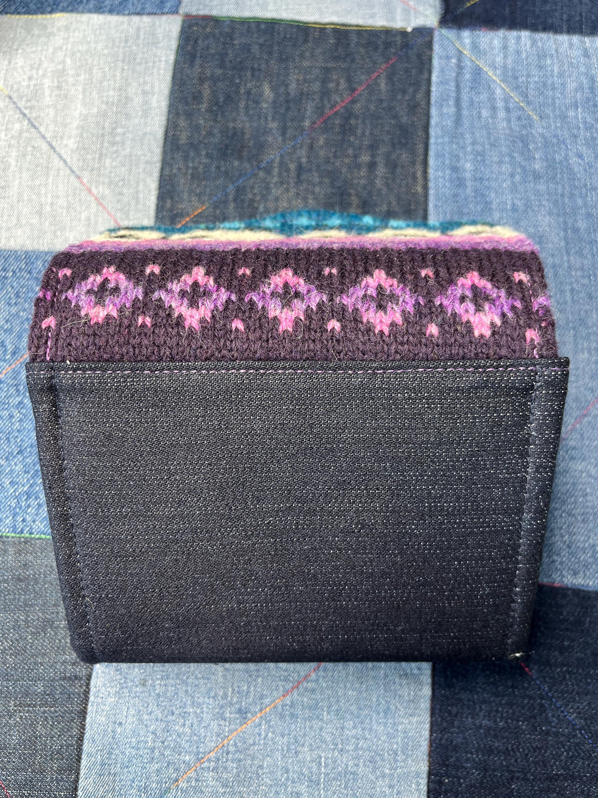 Teal Purple Sheep Wool Purse - Uphouse Crafts