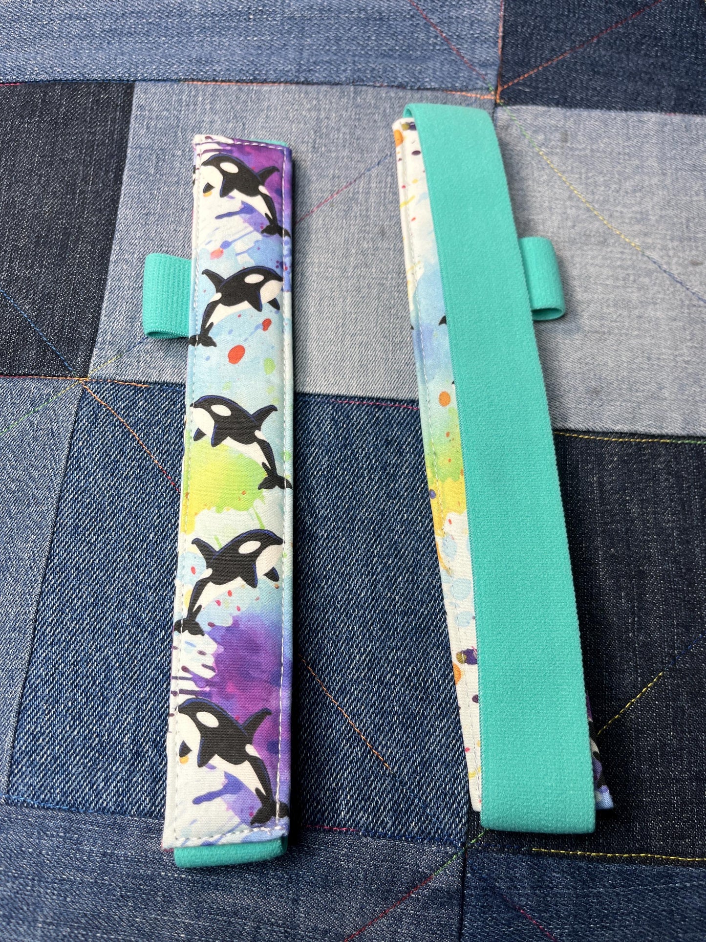 Rainbow Orca Book Mark with Mint Elastic Blues - Mint Elastic