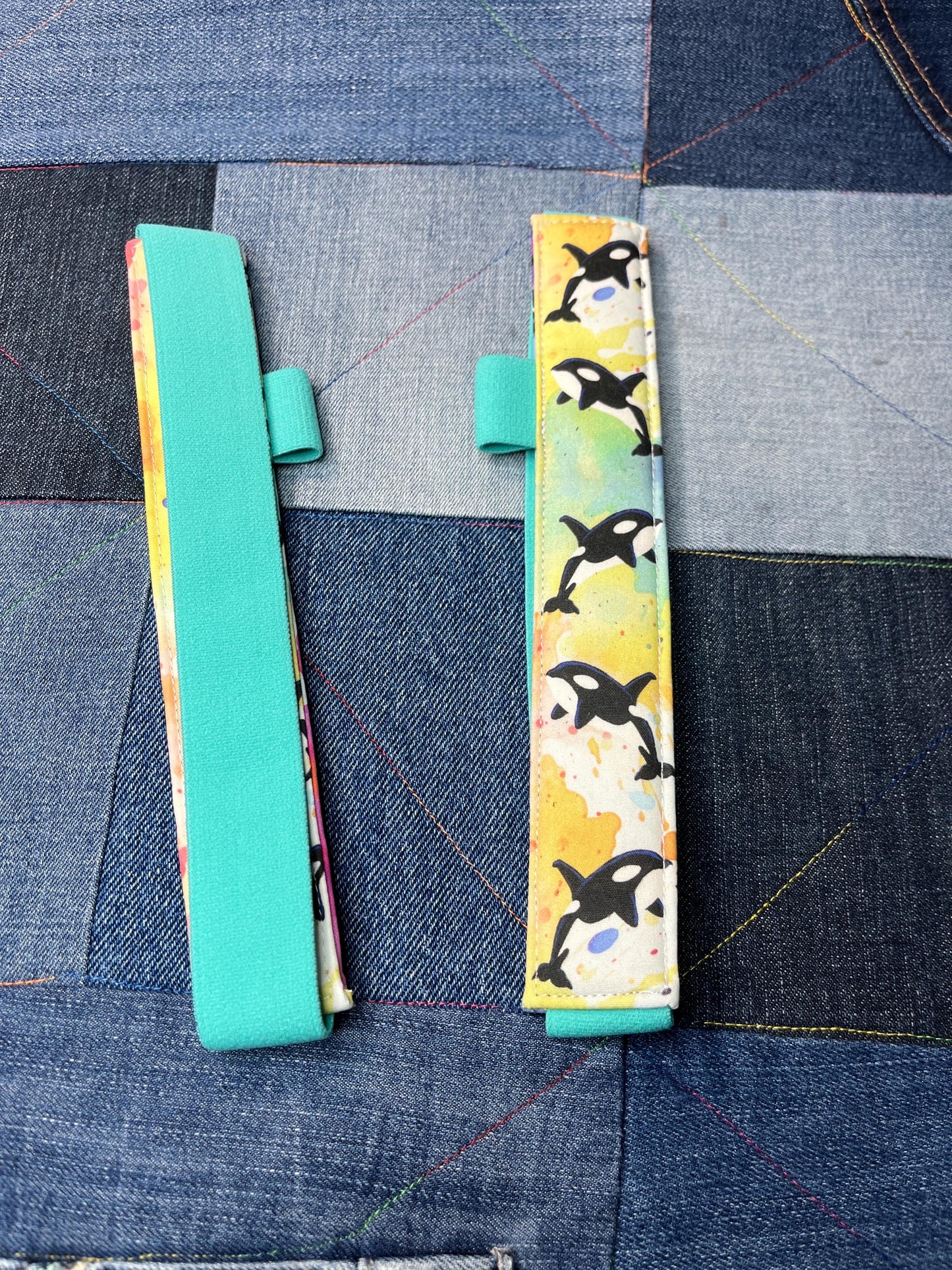 Rainbow Orca Book Mark with Mint Elastic Yellows - Mint Elastic