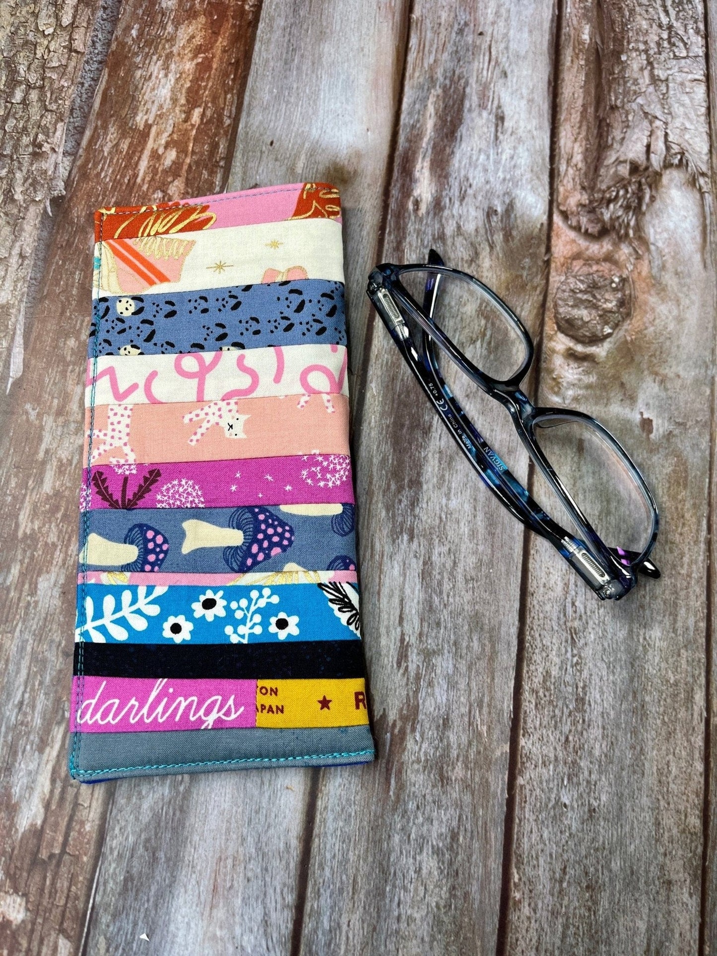 Glasses Case | Mushroom Cat Dove Patchwork