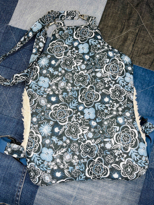 Wearable Hot Water Bottle Cover | Blue Floral