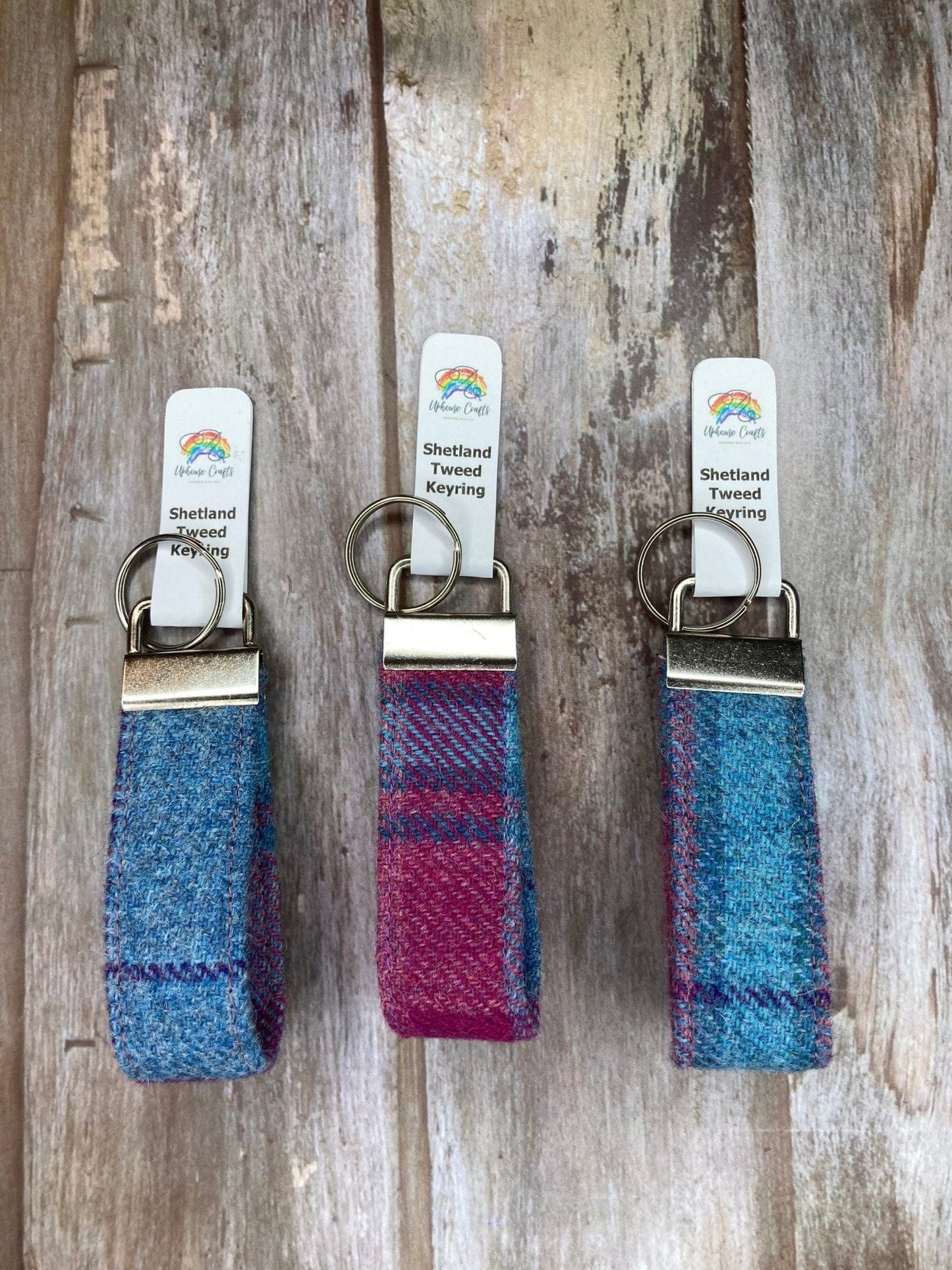 Handmade Tweed Keyring - Shetland Wool Tweed Hibernal Heather