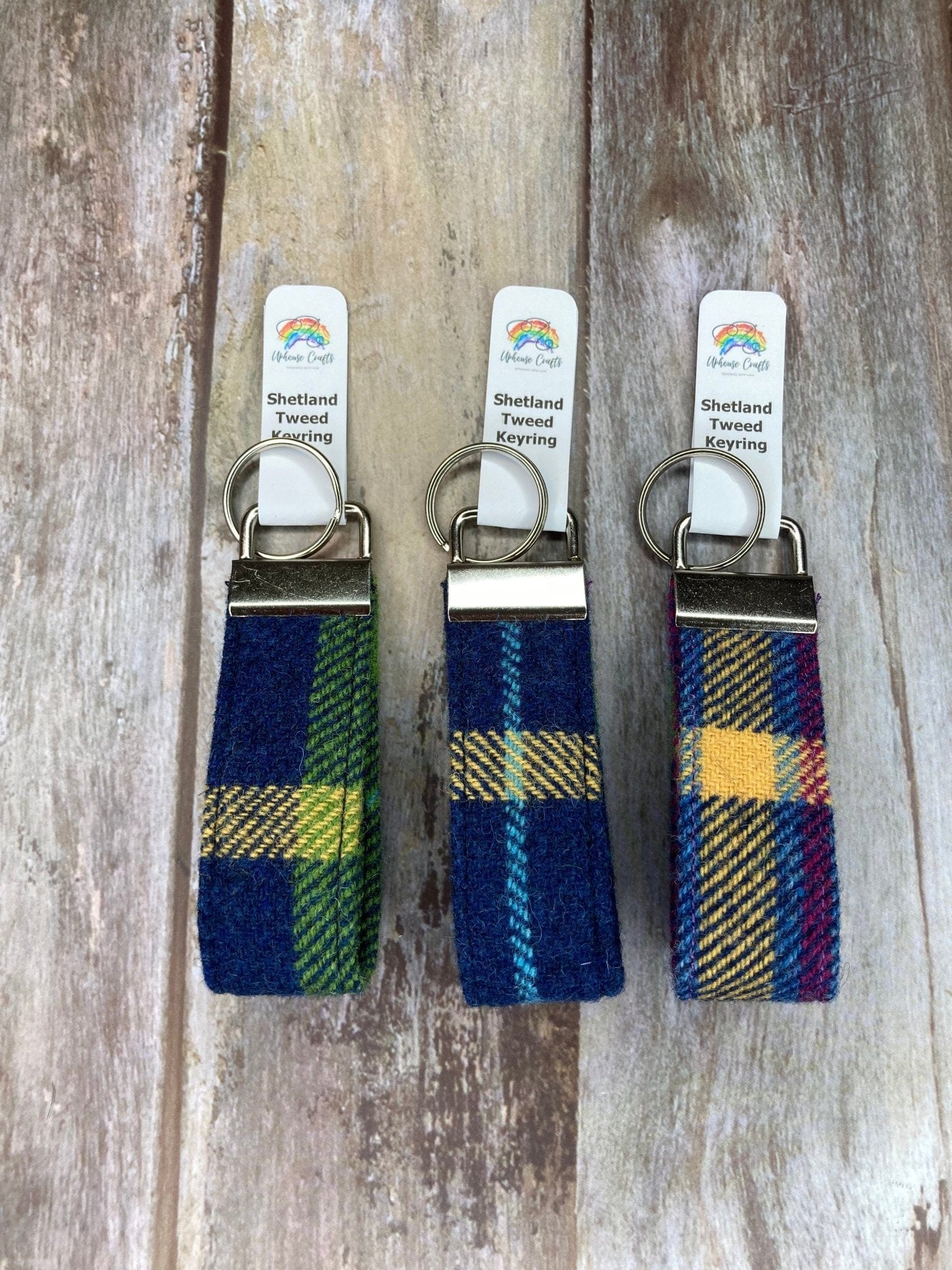 Handmade Tweed Keyring - Shetland Wool Tweed Winters Night