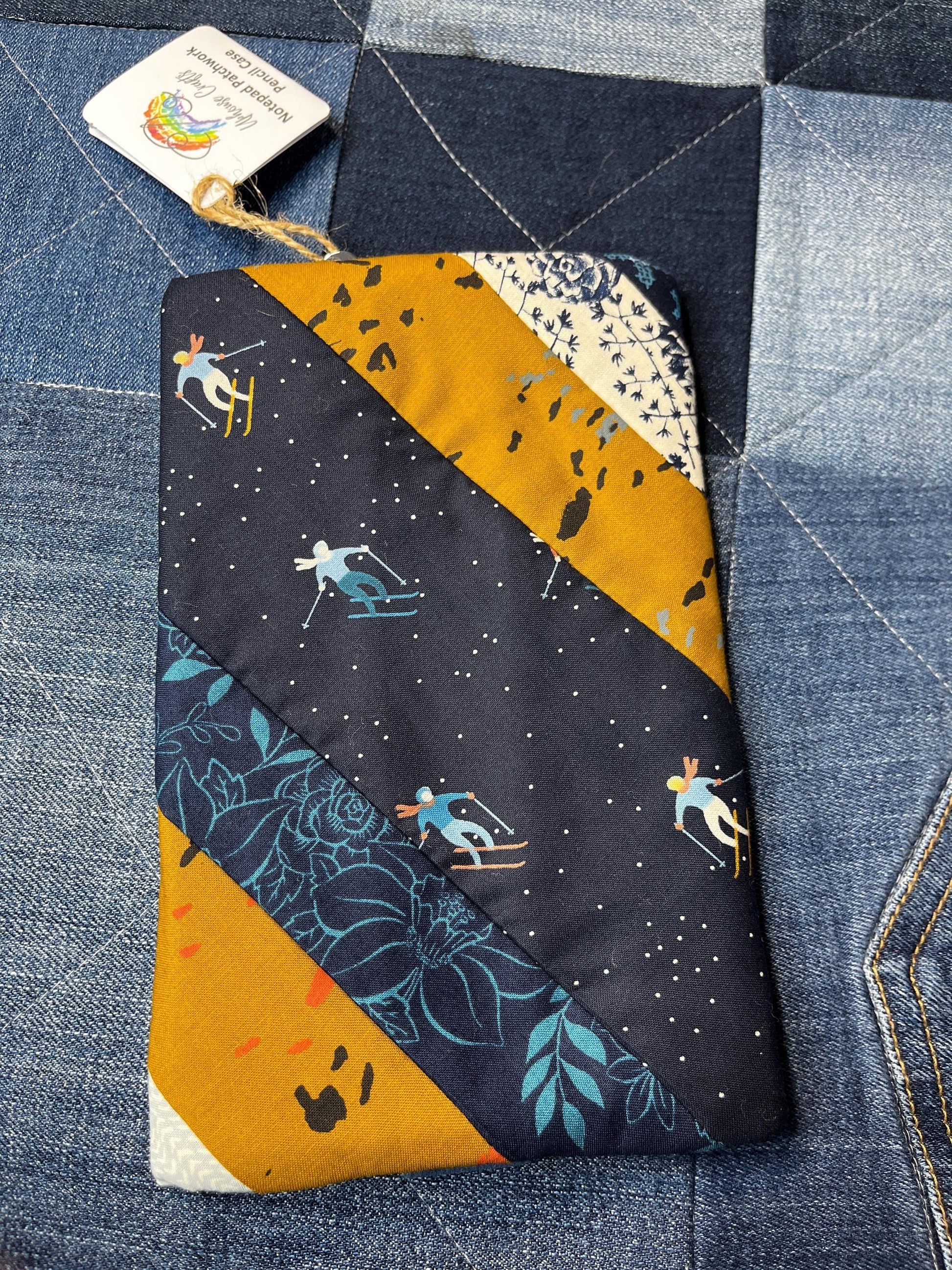 Blue mustard Patchwork Notebook Pencil Case