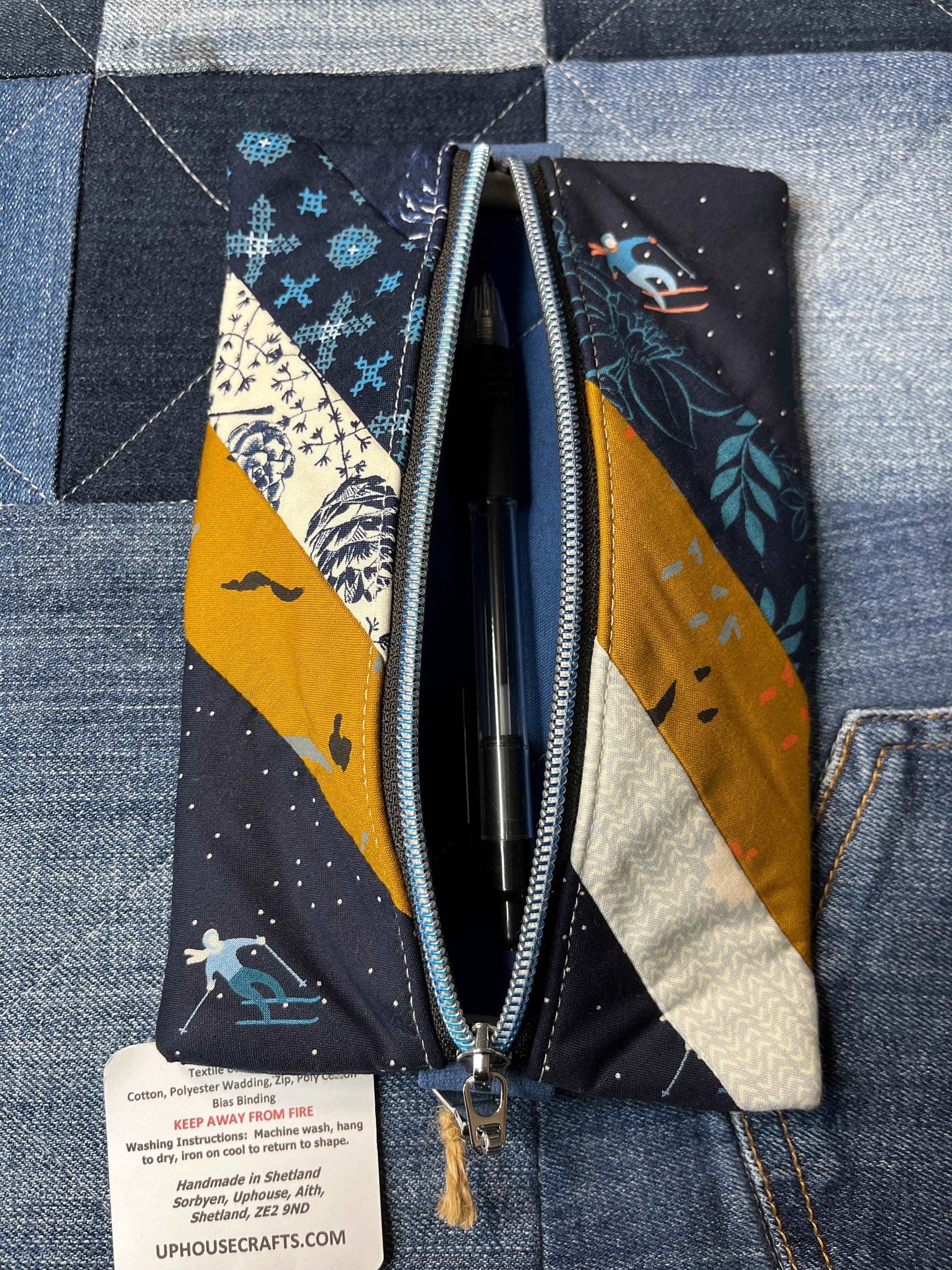 Blue mustard Patchwork Notebook Pencil Case