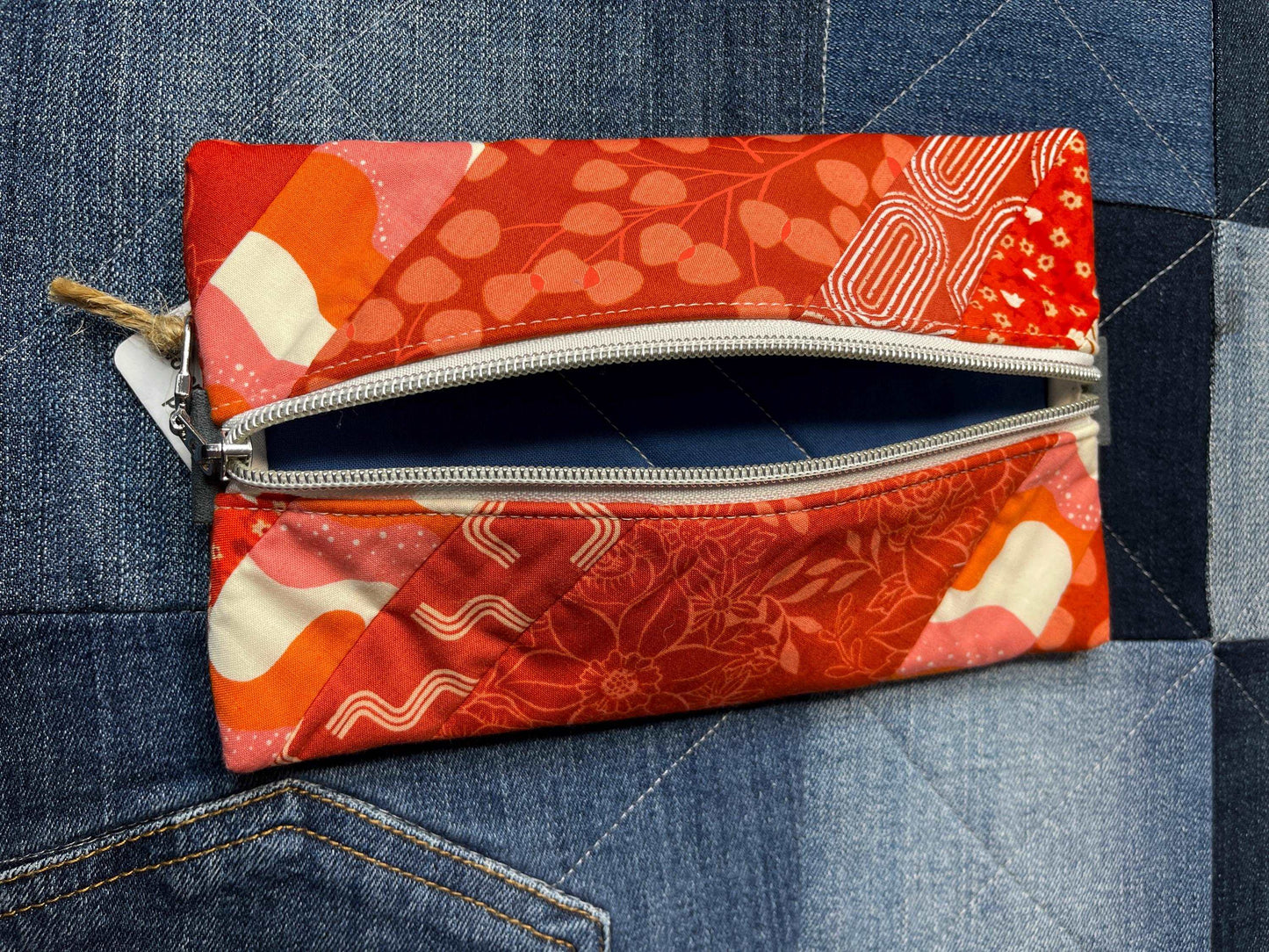 Orange Patchwork Notebook Pencil Case