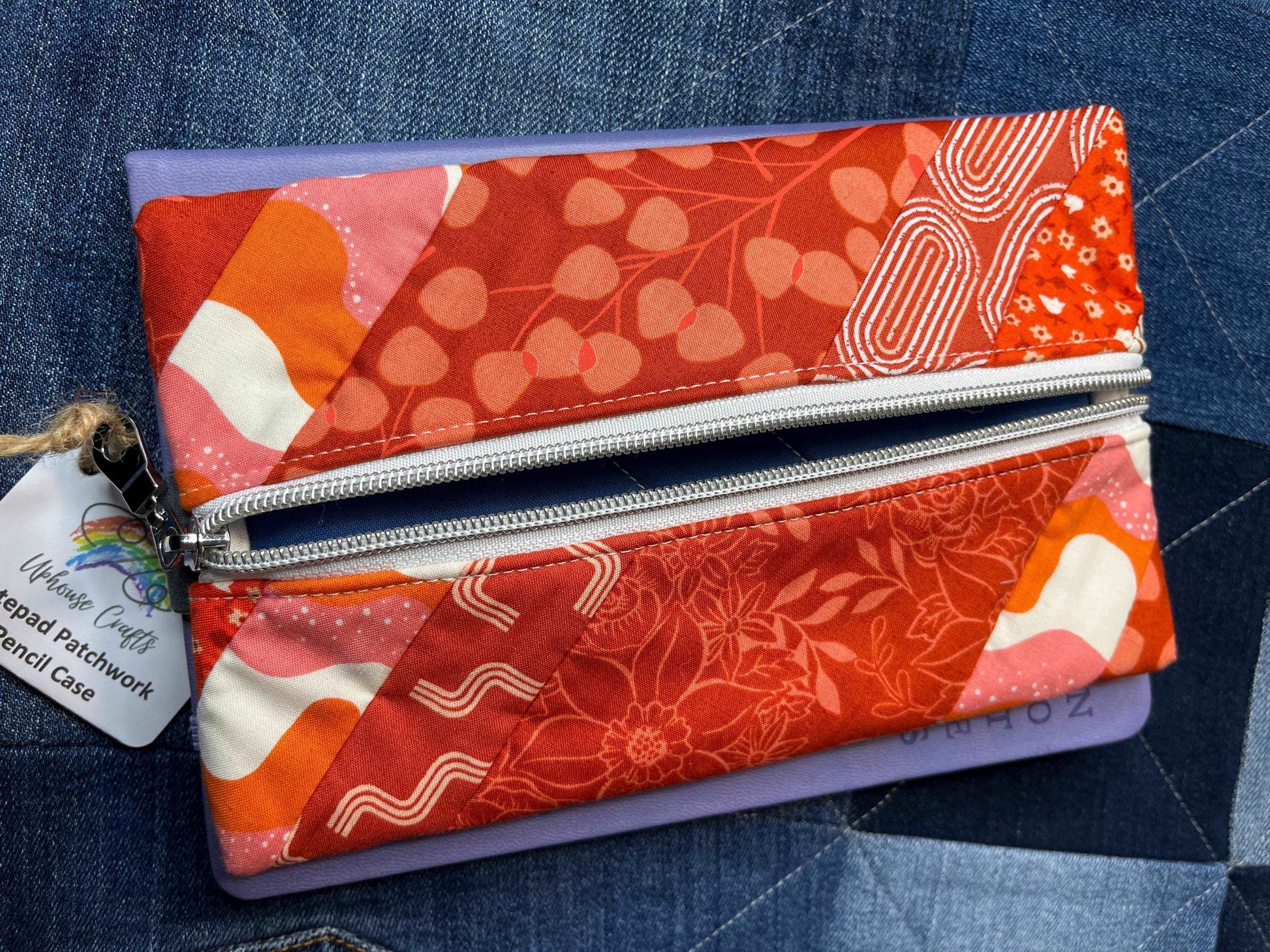 Orange Patchwork Notebook Pencil Case