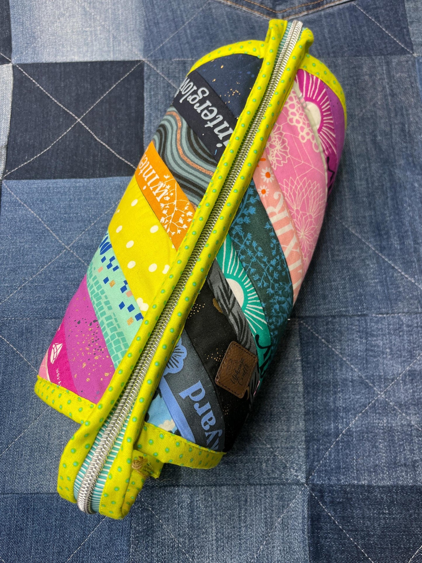 Sew Together Bag | Lime Rainbow Selvedge | Craft Organiser