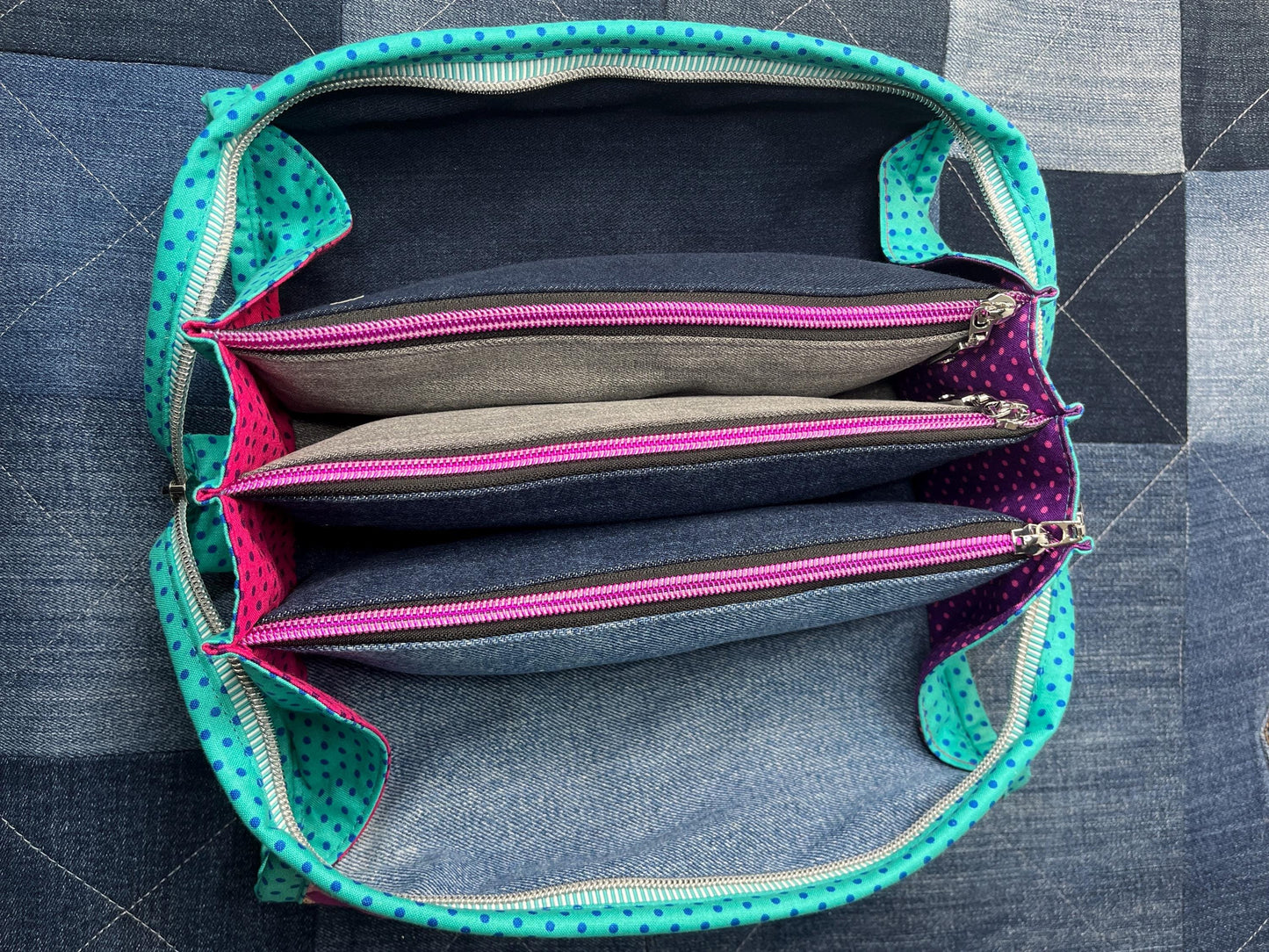 Sew Together Bag | Pink Purple Teal | Craft Organisation