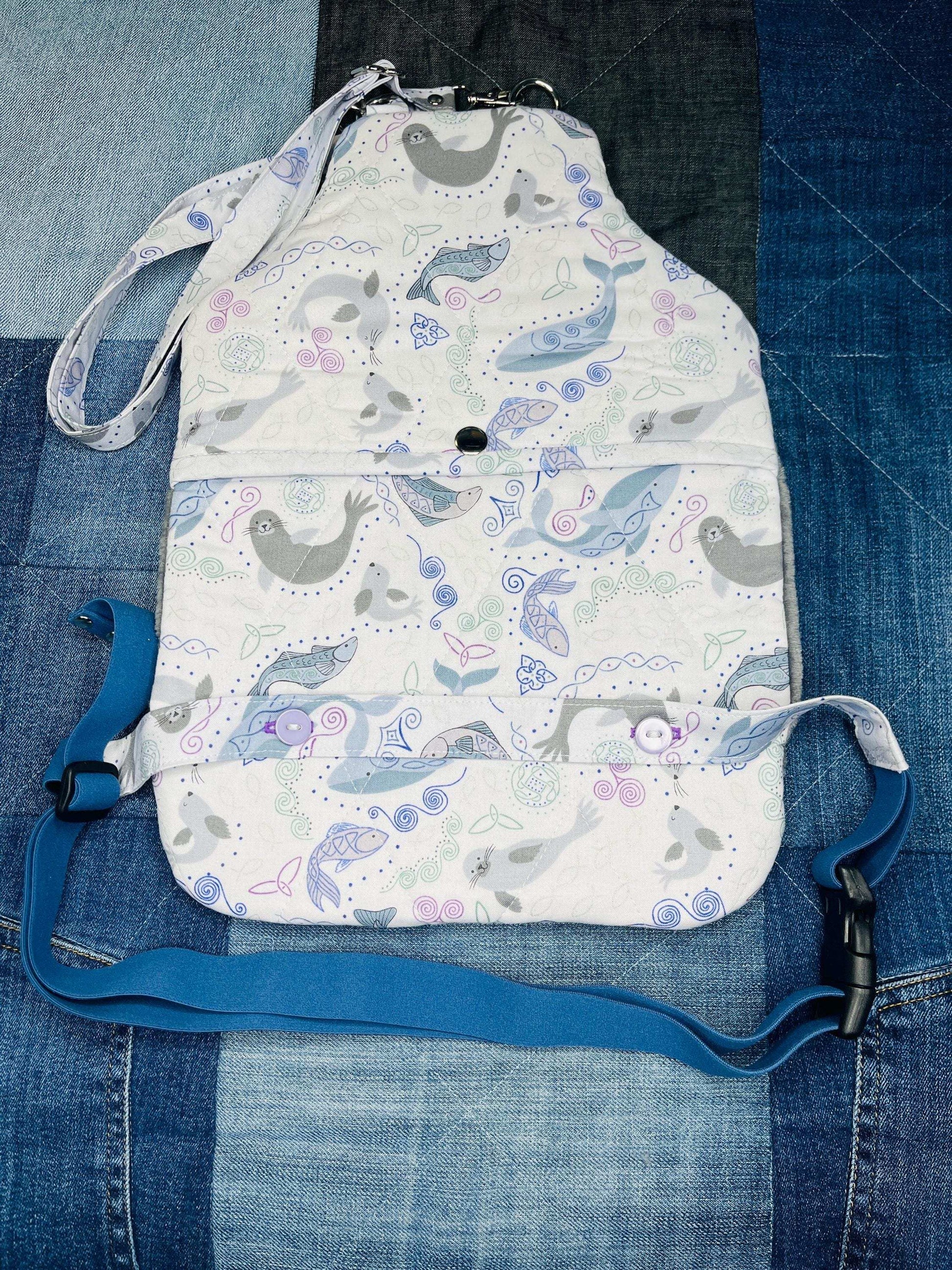 Wearable Hot Water Bottle Cover | Lilac Grey Whale Seal