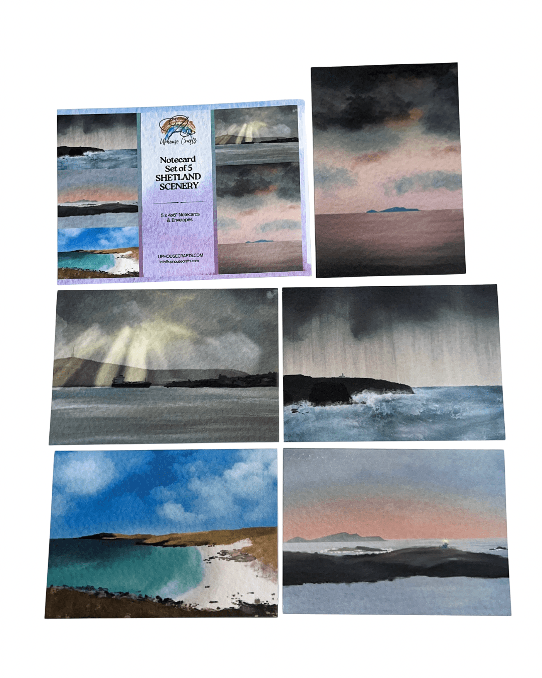 Wholesale | Greetings Card | Shetland Scenes - Set of 5 Notecards (BOX OF 10) - Uphouse Crafts