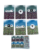 Wholesale | Greetings Card | Shetland - Set of 6 Sheep Notecards | Blue & Teal (BOX OF 10) - Uphouse Crafts