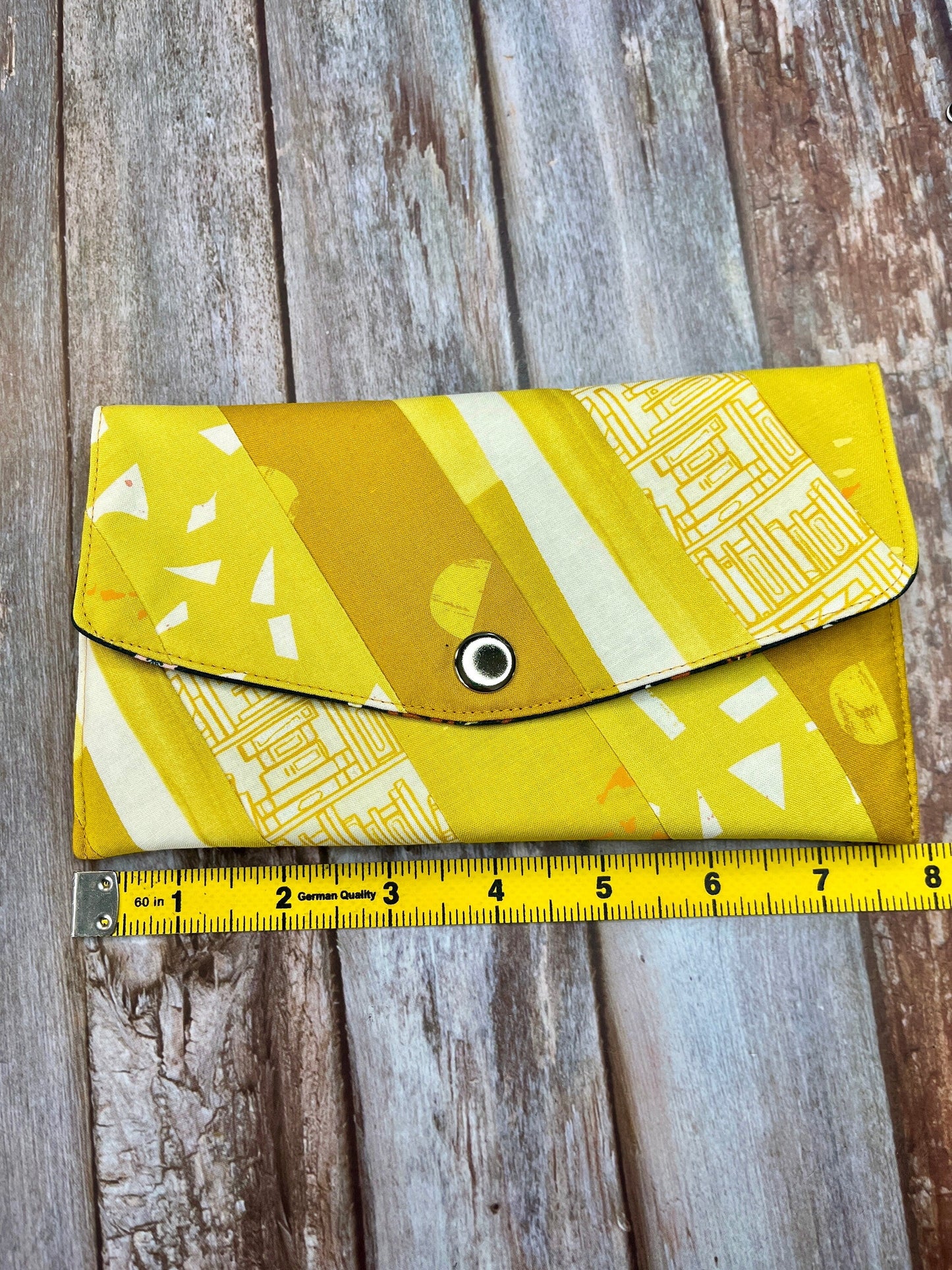 Yellow Slim Purse | Patchwork Purse | Phone Clutch Wallet - Uphouse Crafts