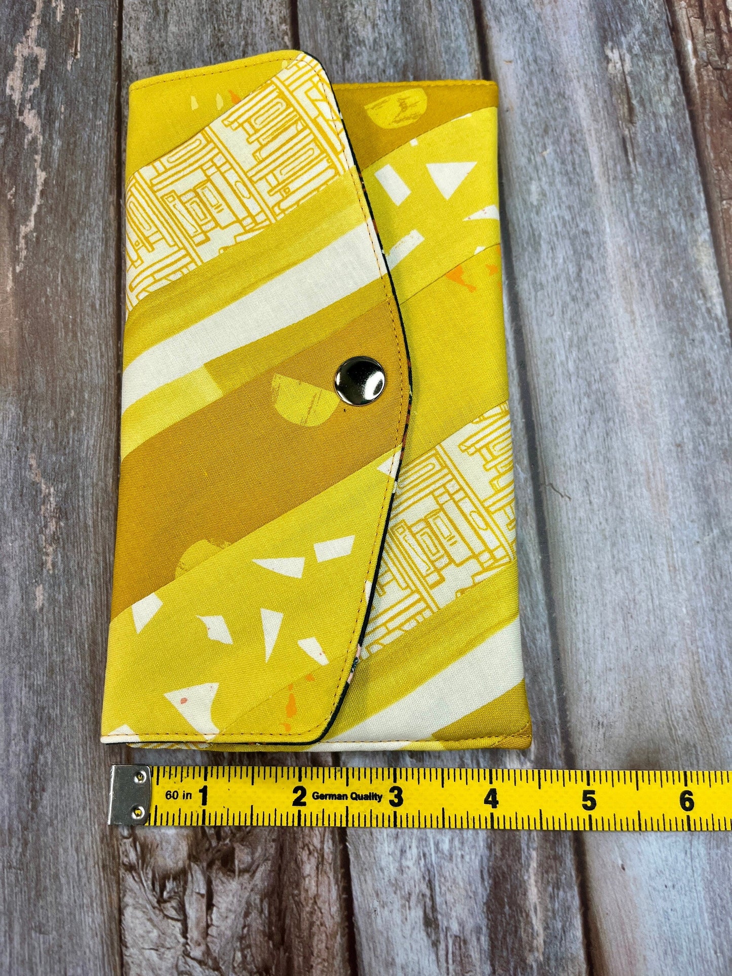 Yellow Slim Purse | Patchwork Purse | Phone Clutch Wallet - Uphouse Crafts