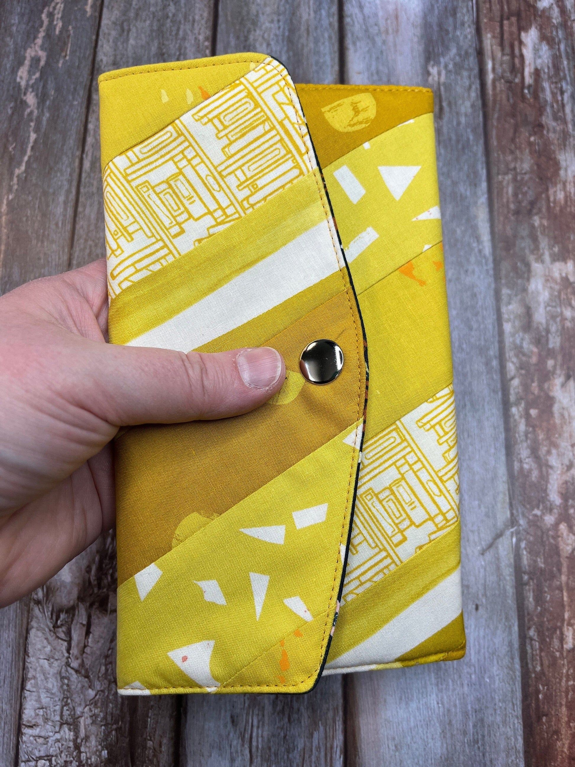 Yellow Slim Purse | Patchwork Purse | Phone Clutch Wallet