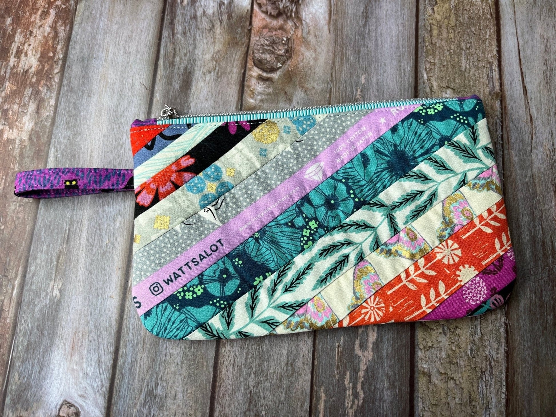 Zip Pouch Makeup Bag - Pencil Case | Butterfly Owl Mushroom Patchwork