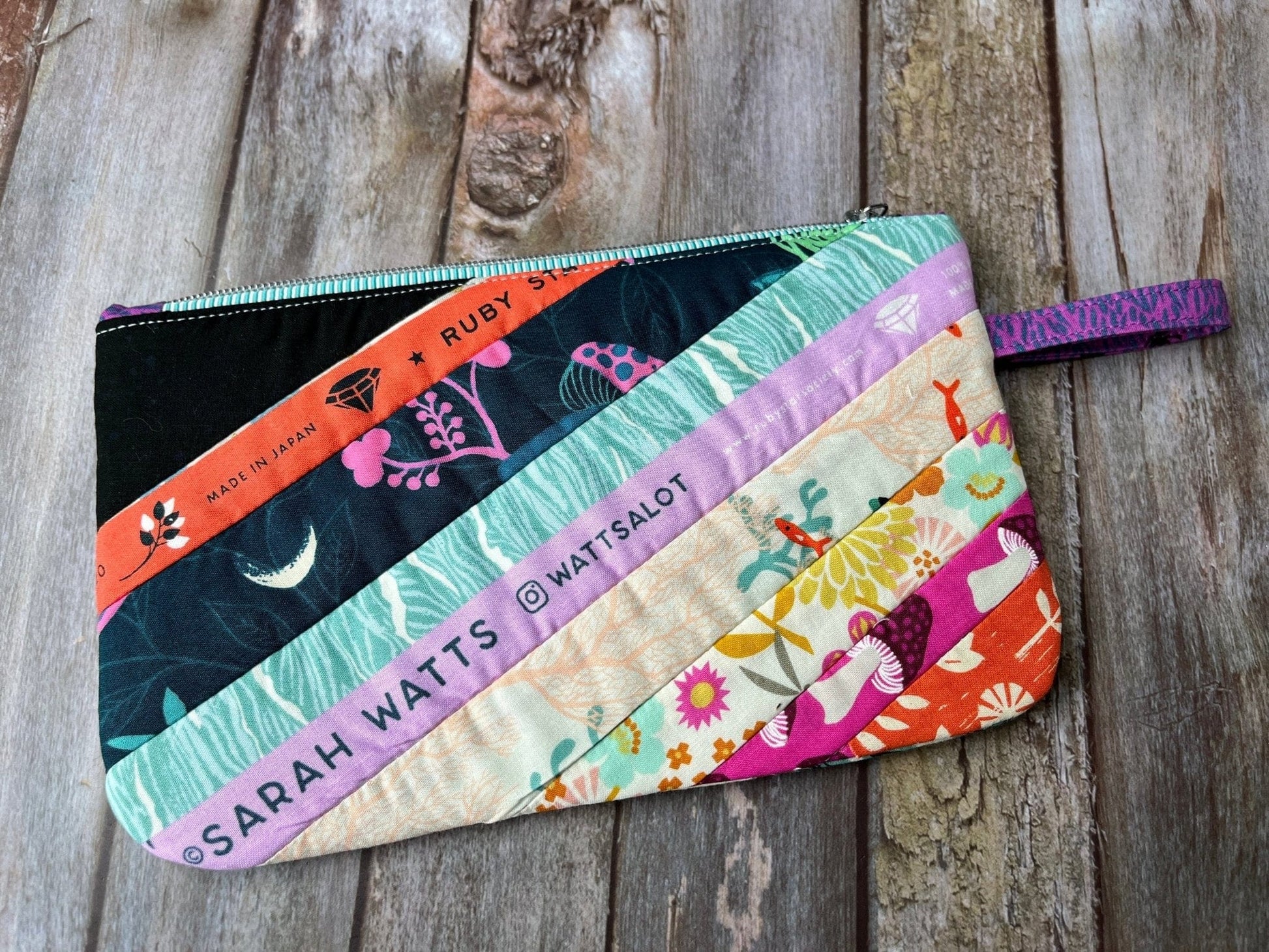 Zip Pouch Makeup Bag - Pencil Case | Butterfly Owl Mushroom Patchwork