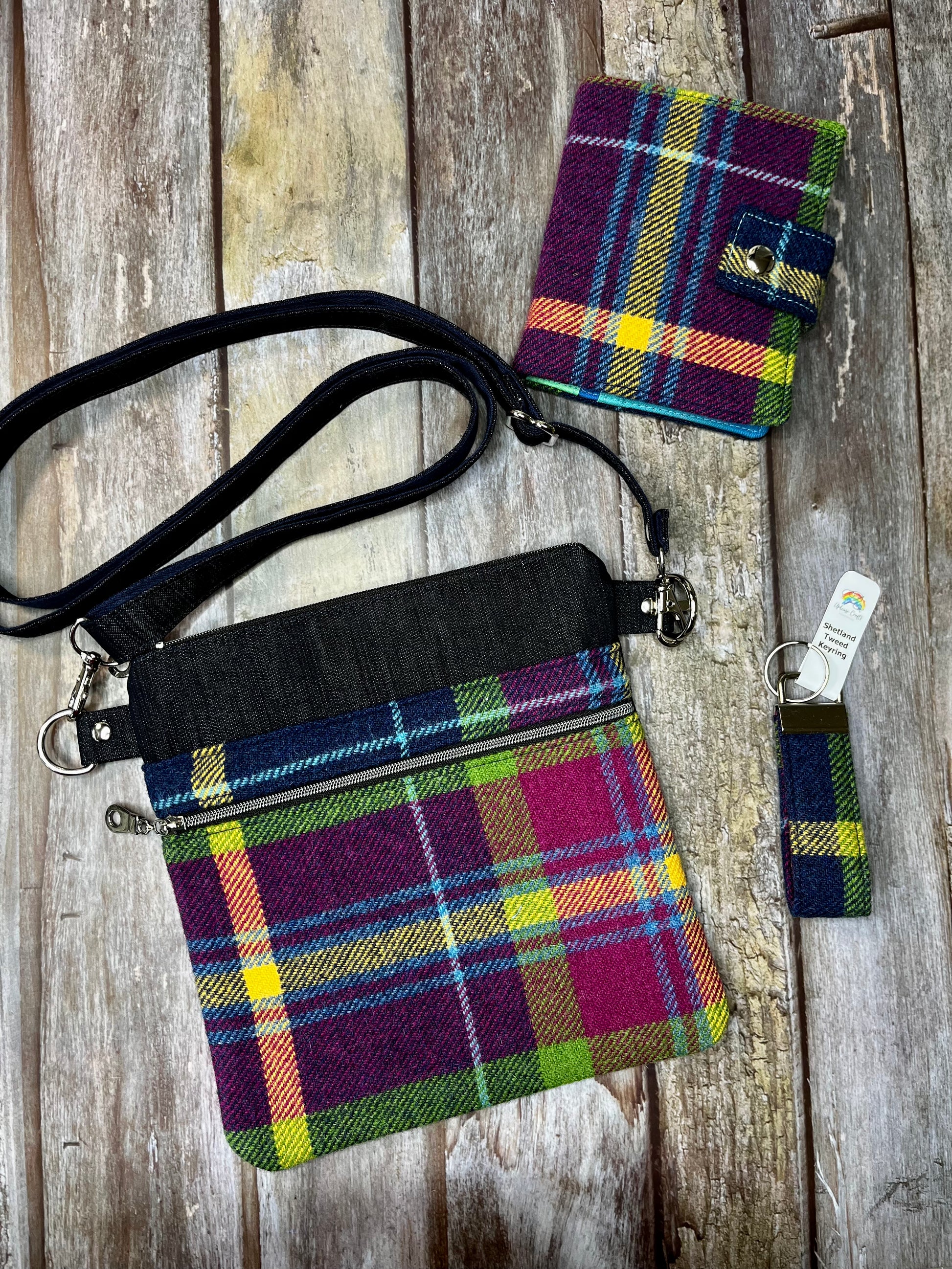 Small Crossbody Tweed Bag Shetland Winters Night – Uphouse Crafts