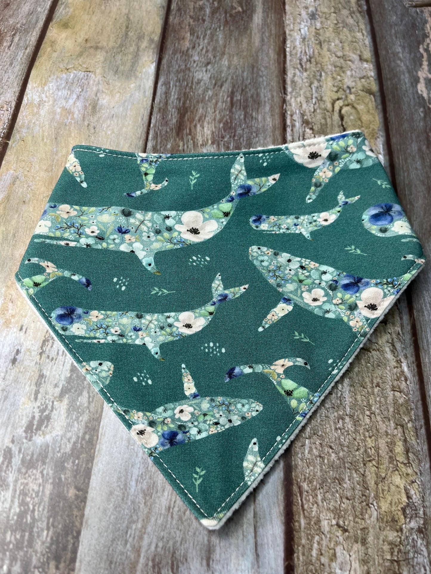 Baby Dribble Bandana Bib 0-12 months Green Whale - Uphouse Crafts