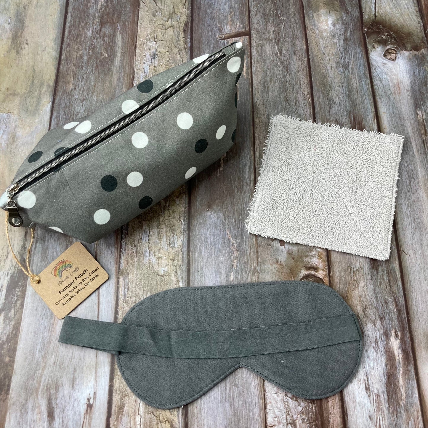 Zip Pouch Makeup Bag - Pencil Case | Pamper Pouch Gift Set - Coral, Navy, Grey Mid Grey