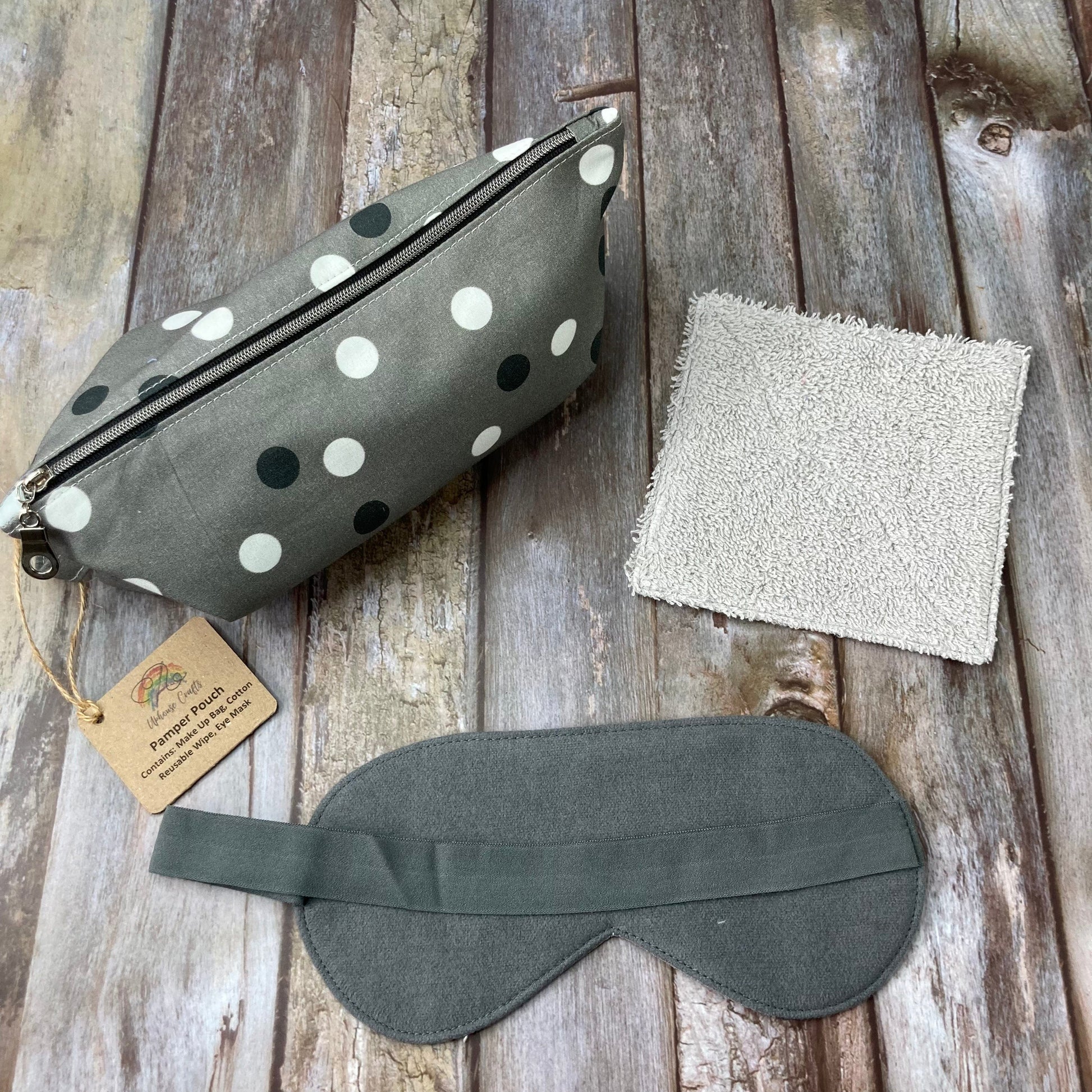 Zip Pouch Makeup Bag - Pencil Case | Pamper Pouch Gift Set - Coral, Navy, Grey Mid Grey