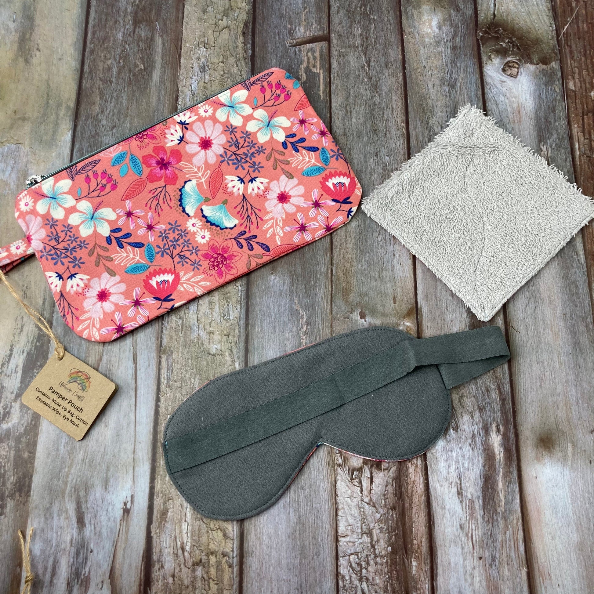 Zip Pouch Makeup Bag - Pencil Case | Pamper Pouch Gift Set - Coral, Navy, Grey