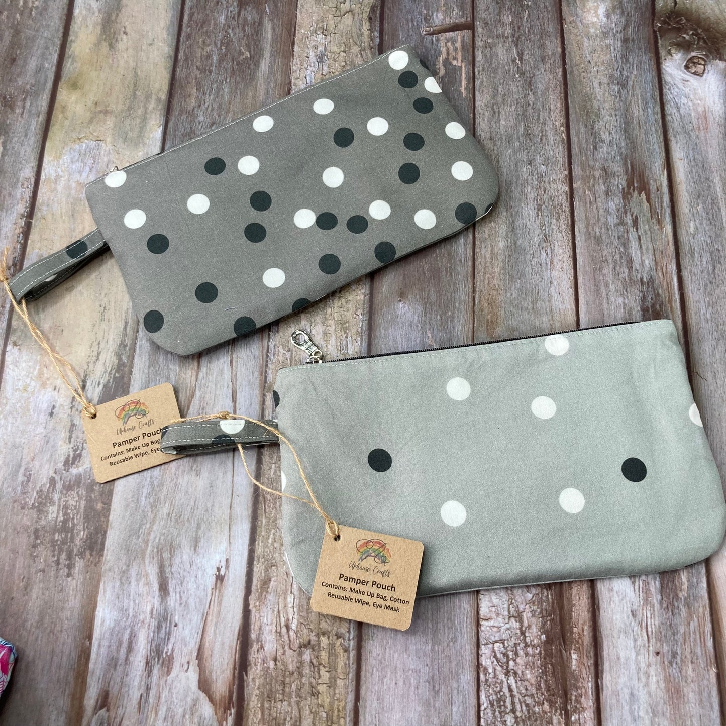 Zip Pouch Makeup Bag - Pencil Case | Pamper Pouch Gift Set - Coral, Navy, Grey